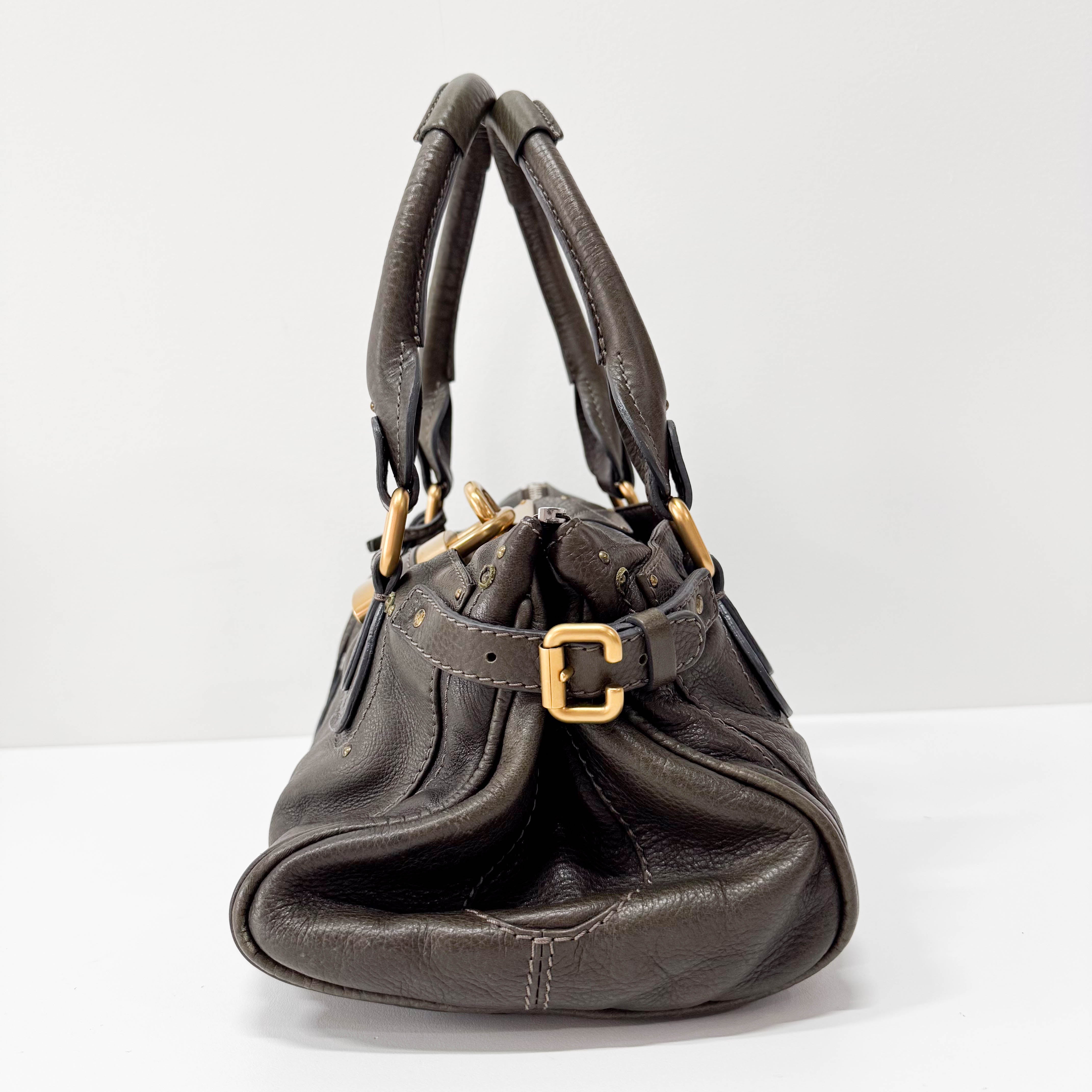 Paddington Khaki Leather Shoulder Bag