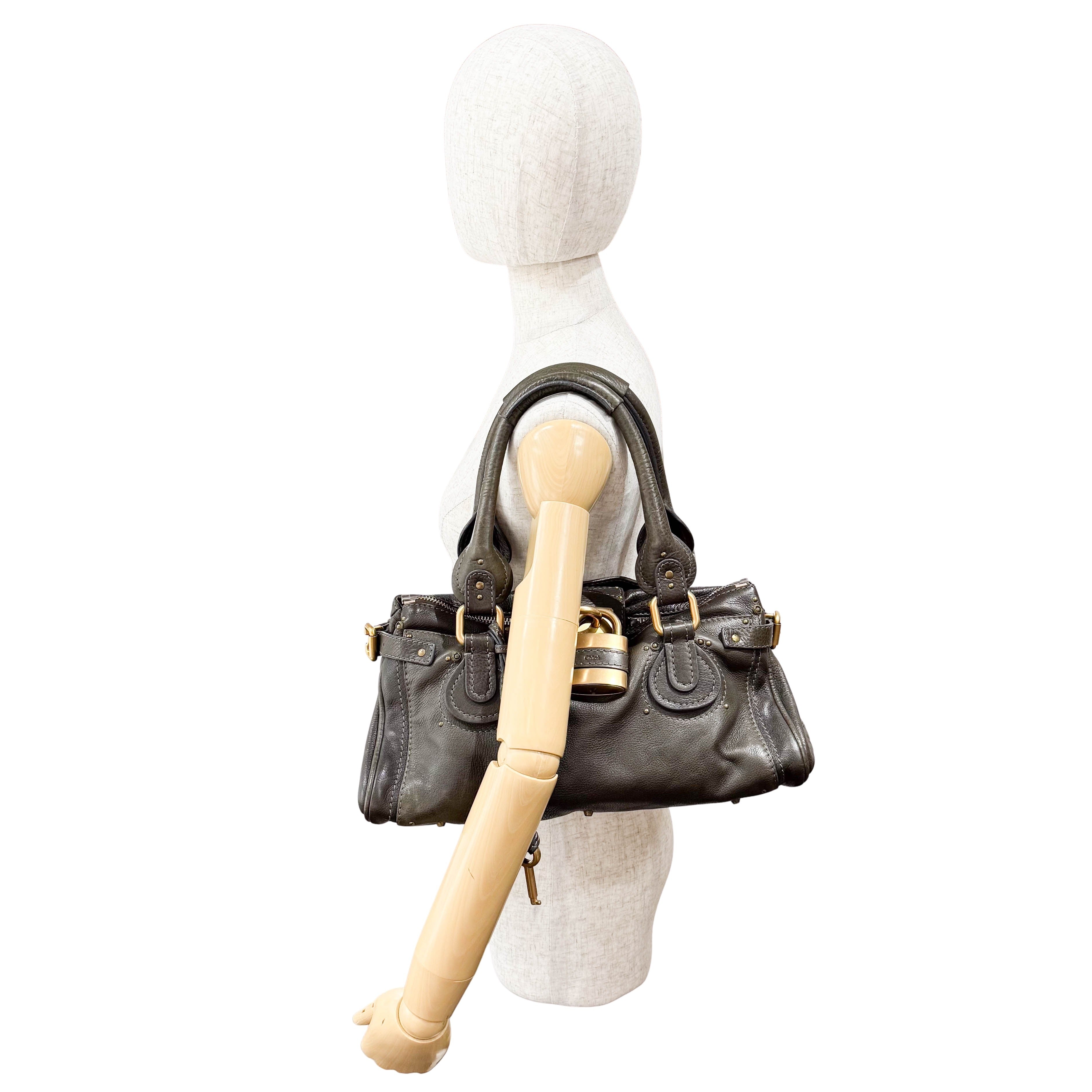 Paddington Khaki Leather Shoulder Bag