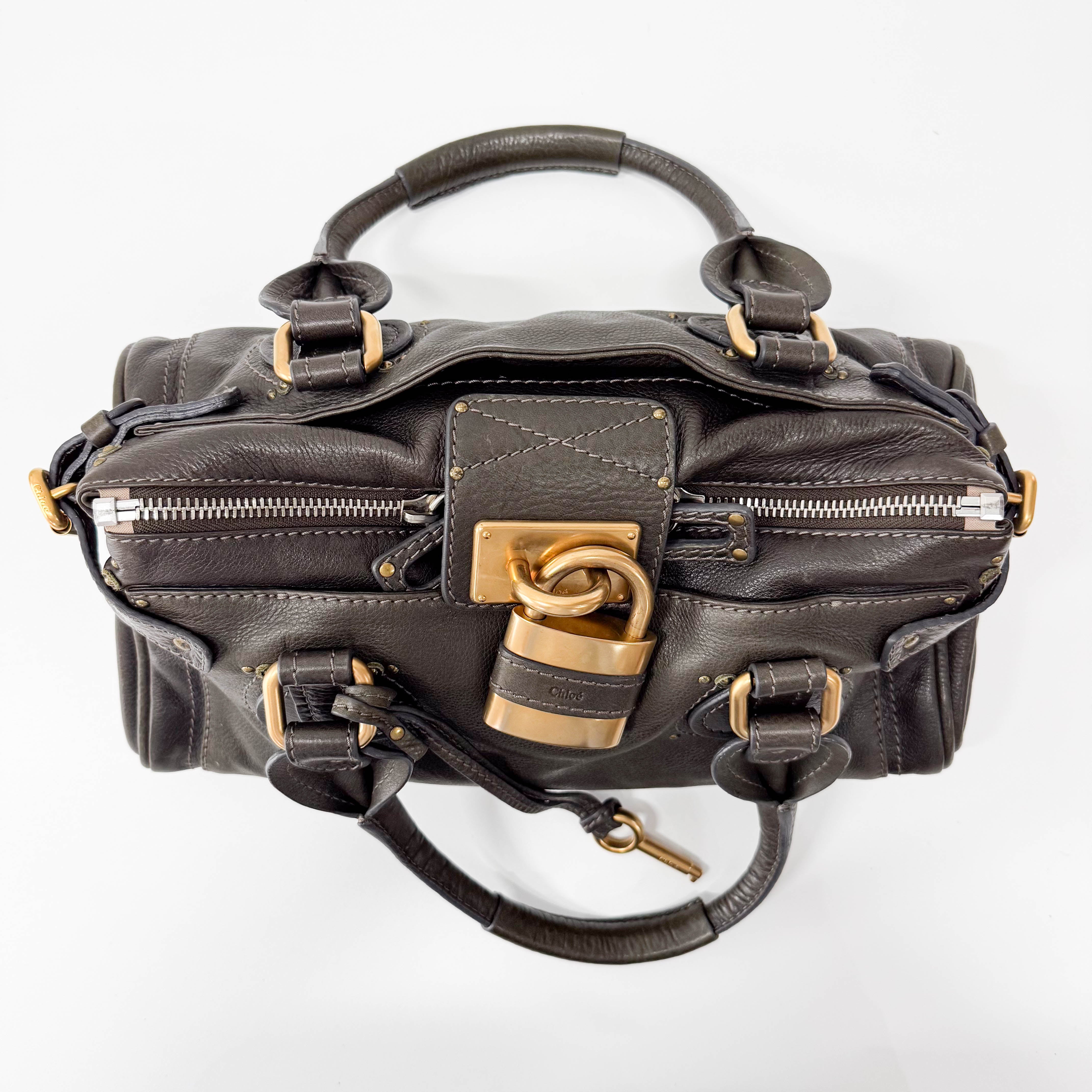 Paddington Khaki Leather Shoulder Bag