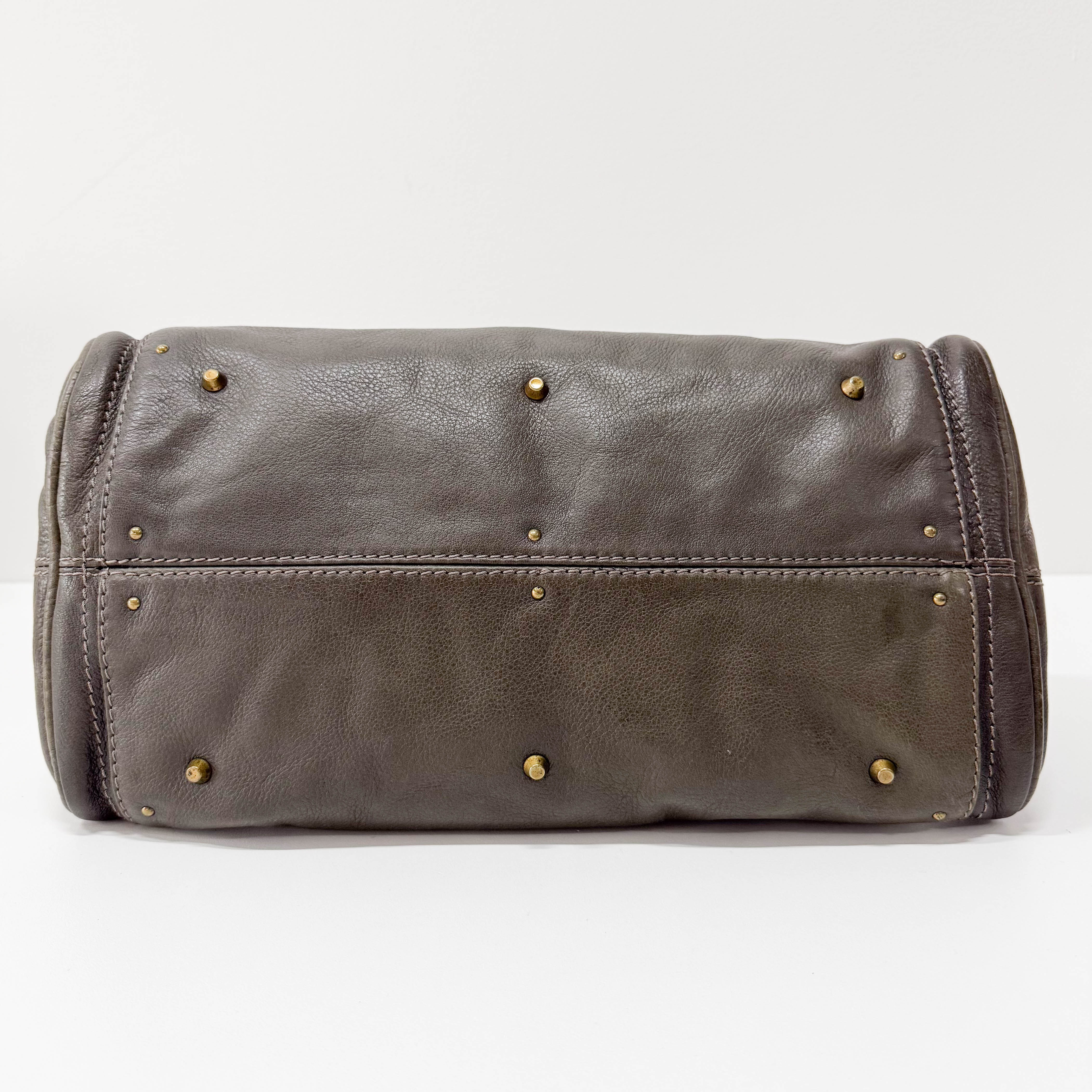 Paddington Khaki Leather Shoulder Bag