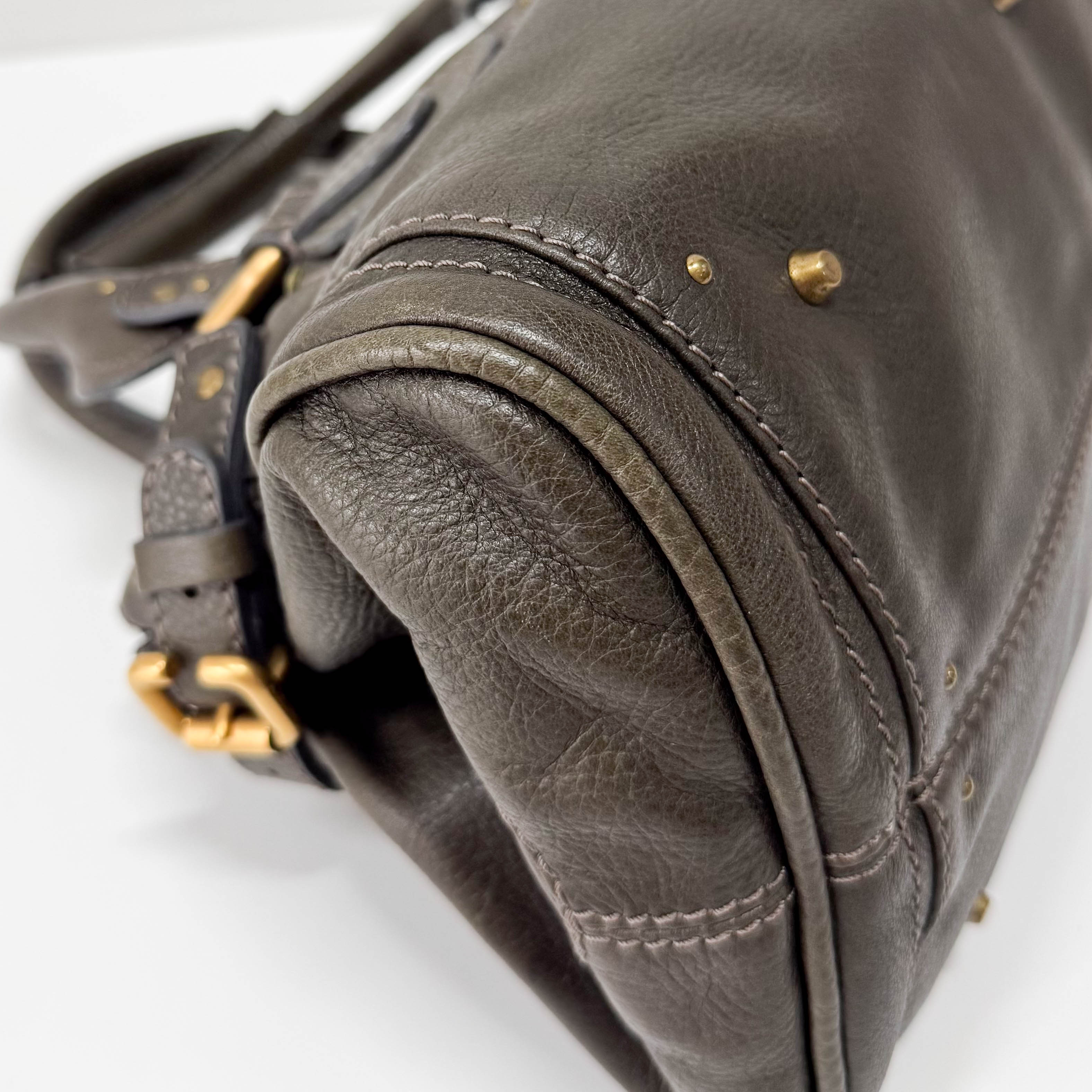 Paddington Khaki Leather Shoulder Bag