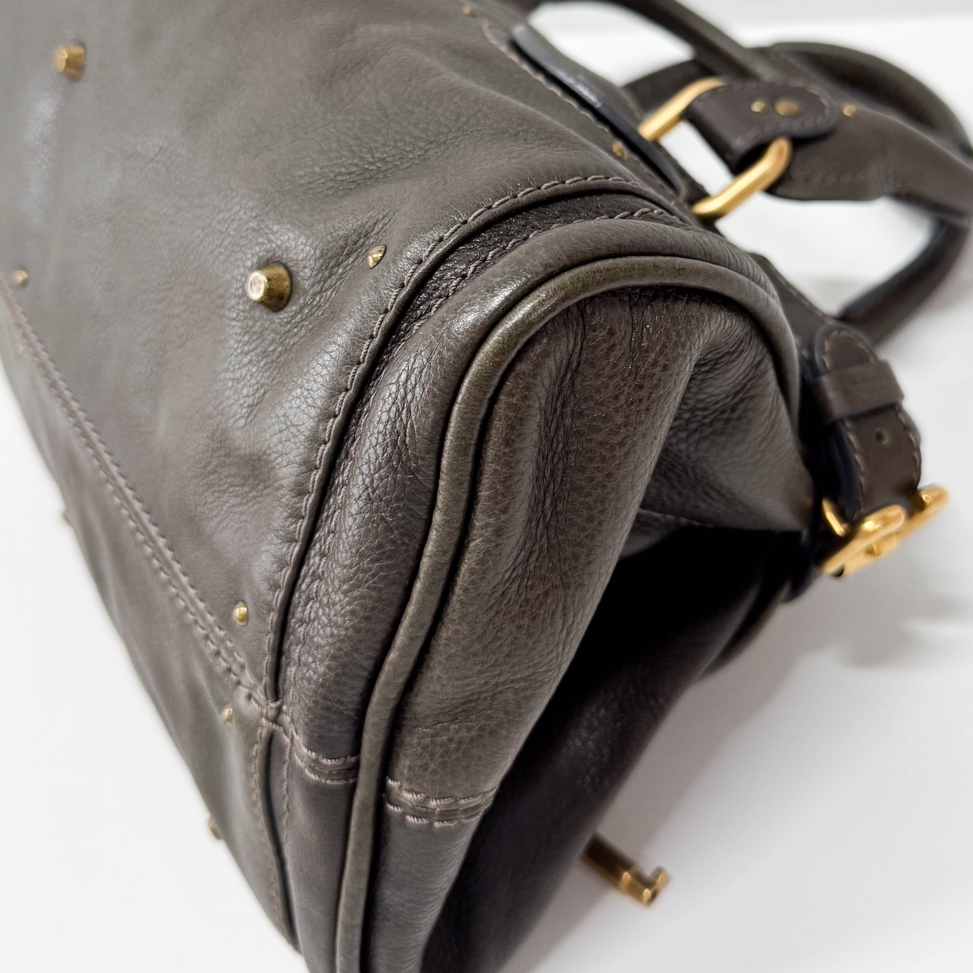 Paddington Khaki Leather Shoulder Bag