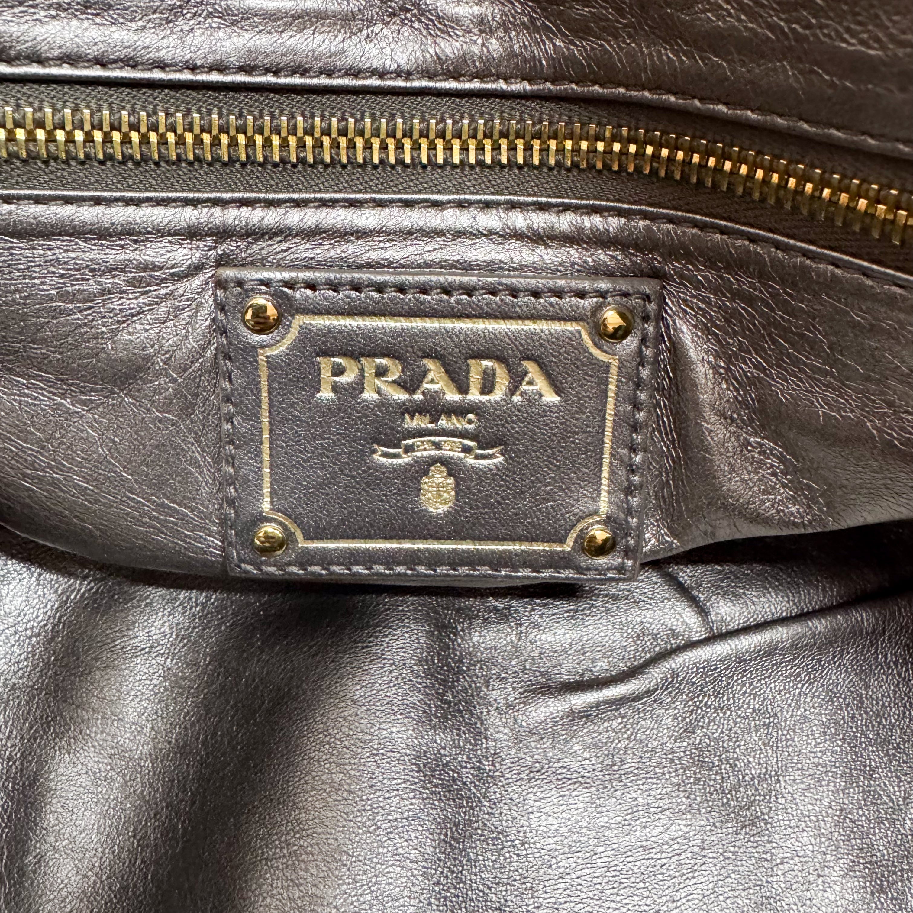 Saffiano Bauletto Grey Lace Leather Unspecified Hand Bag