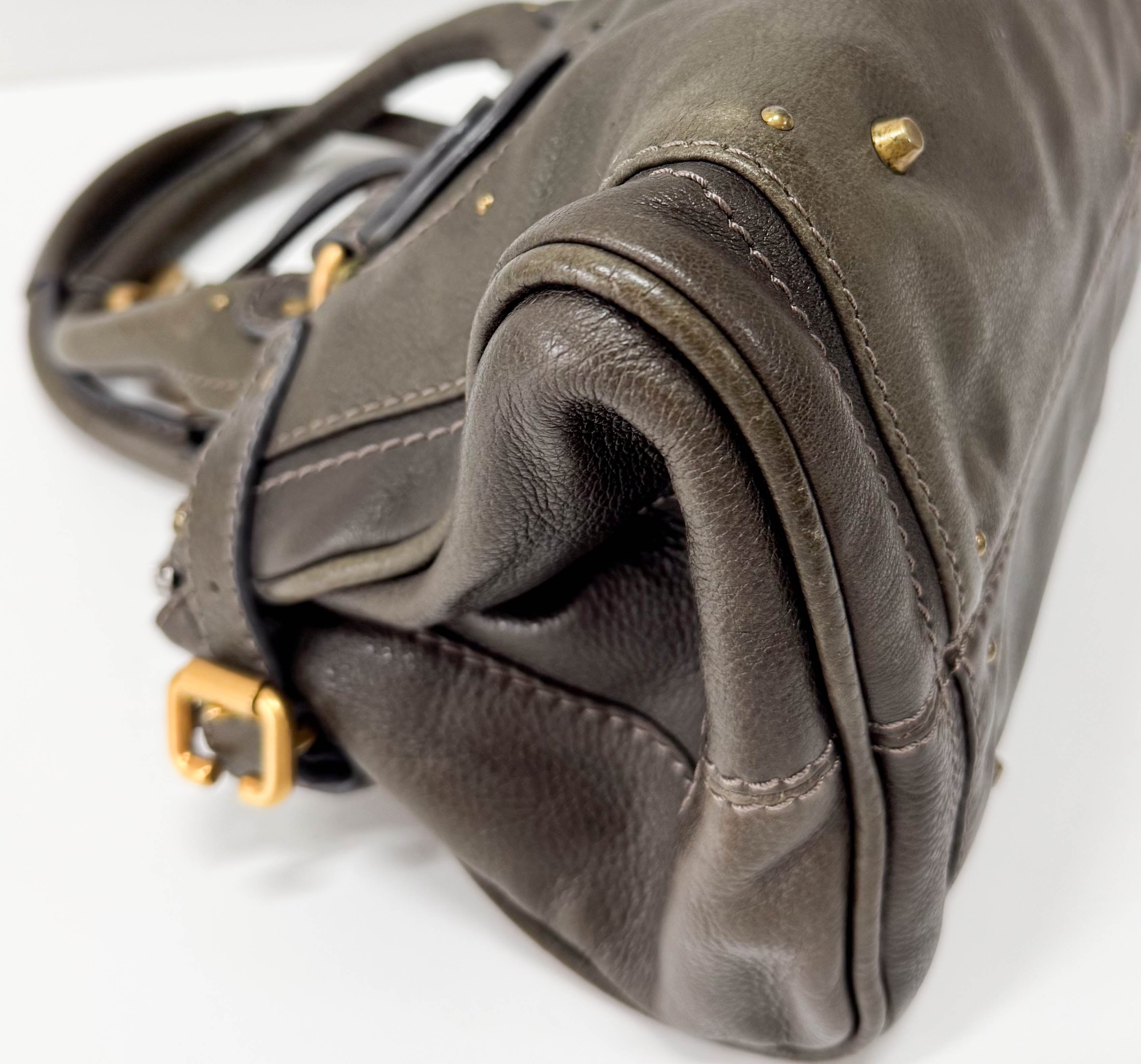 Paddington Khaki Leather Shoulder Bag