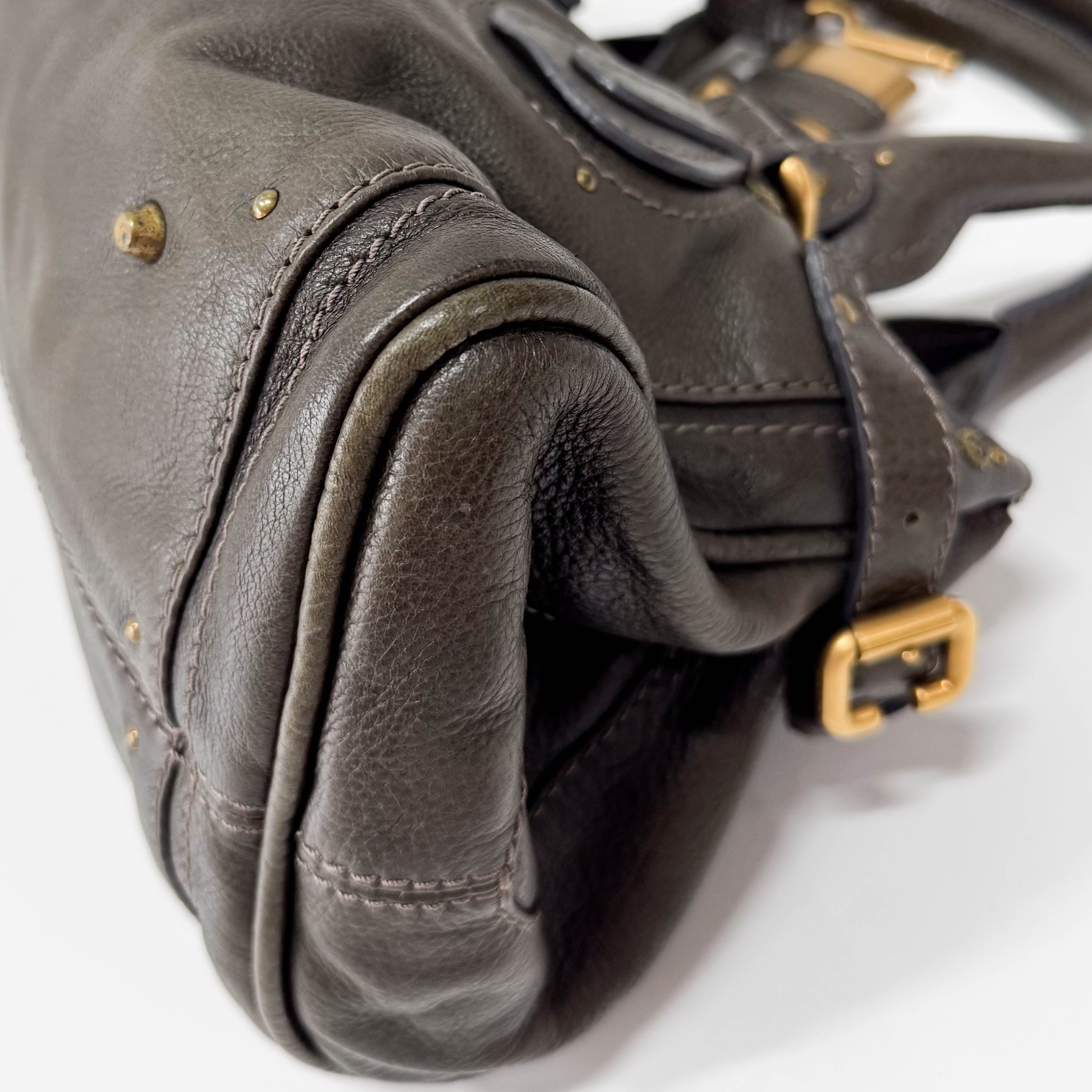 Paddington Khaki Leather Shoulder Bag