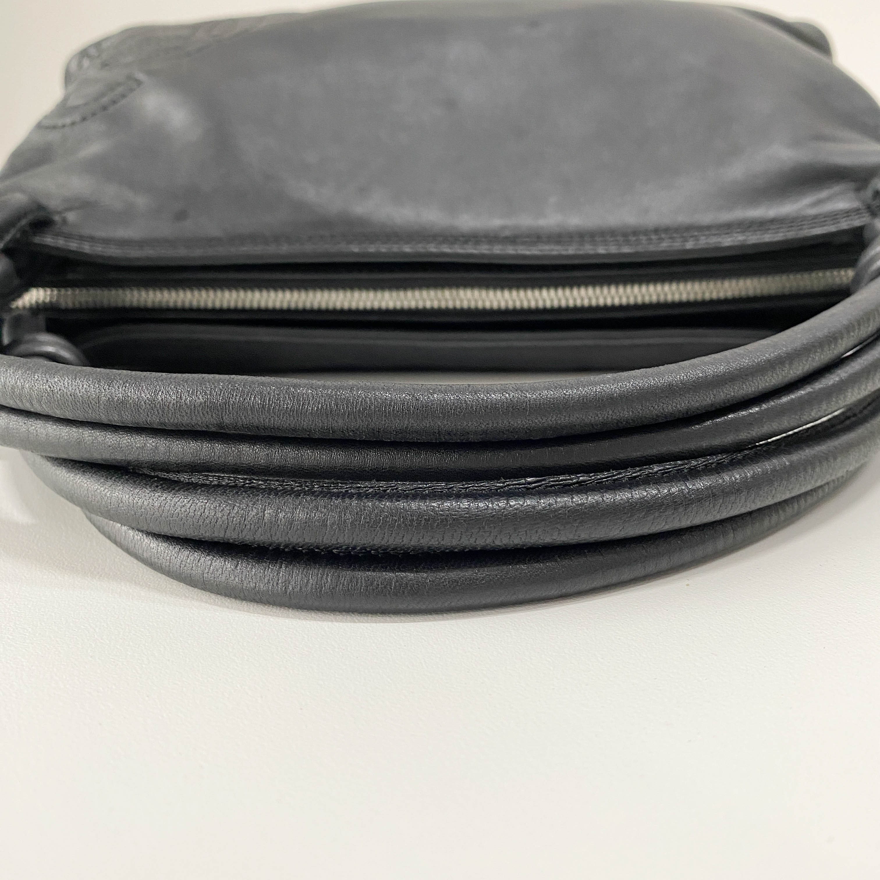 Black Nappa Leather Shoulder Bag