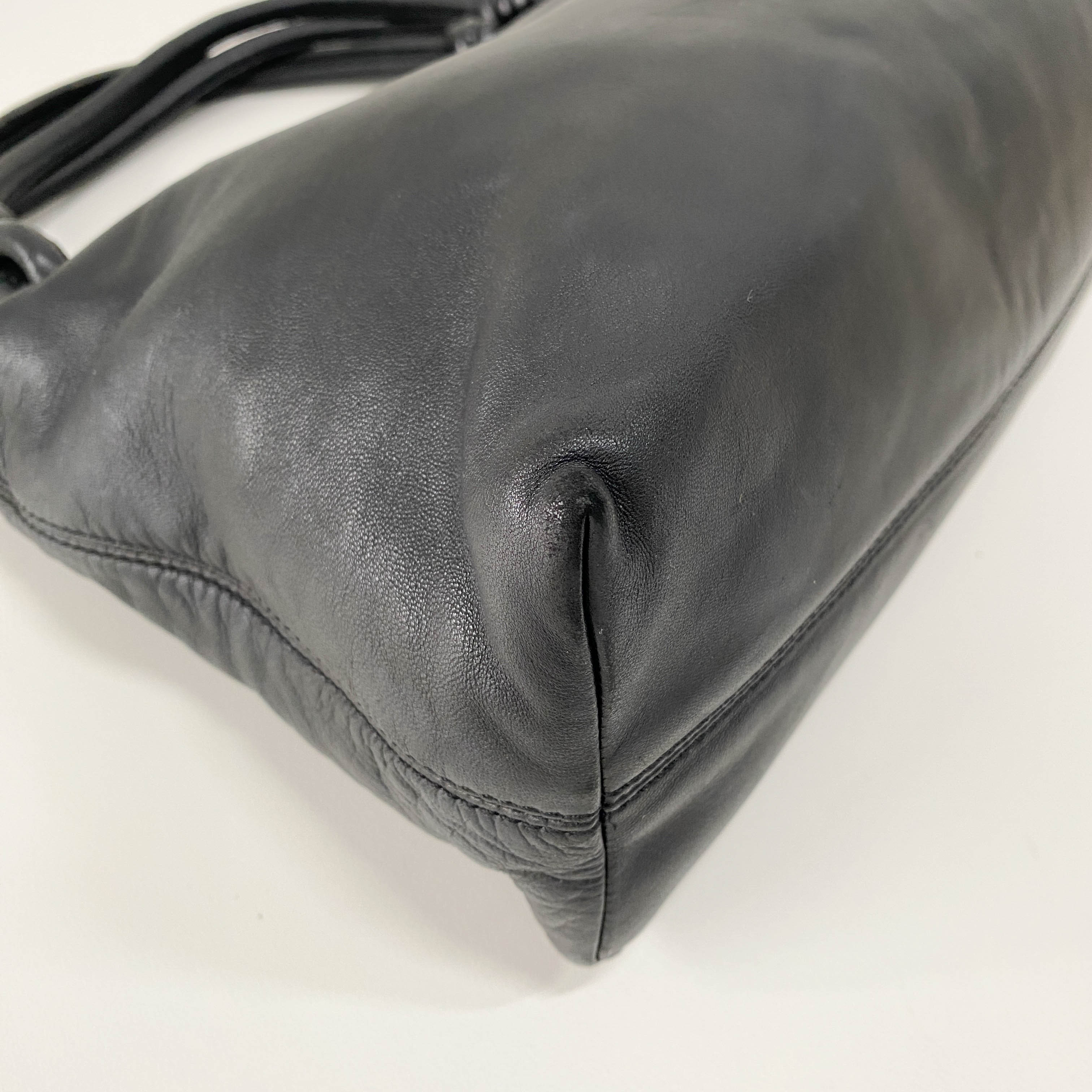 Black Nappa Leather Shoulder Bag