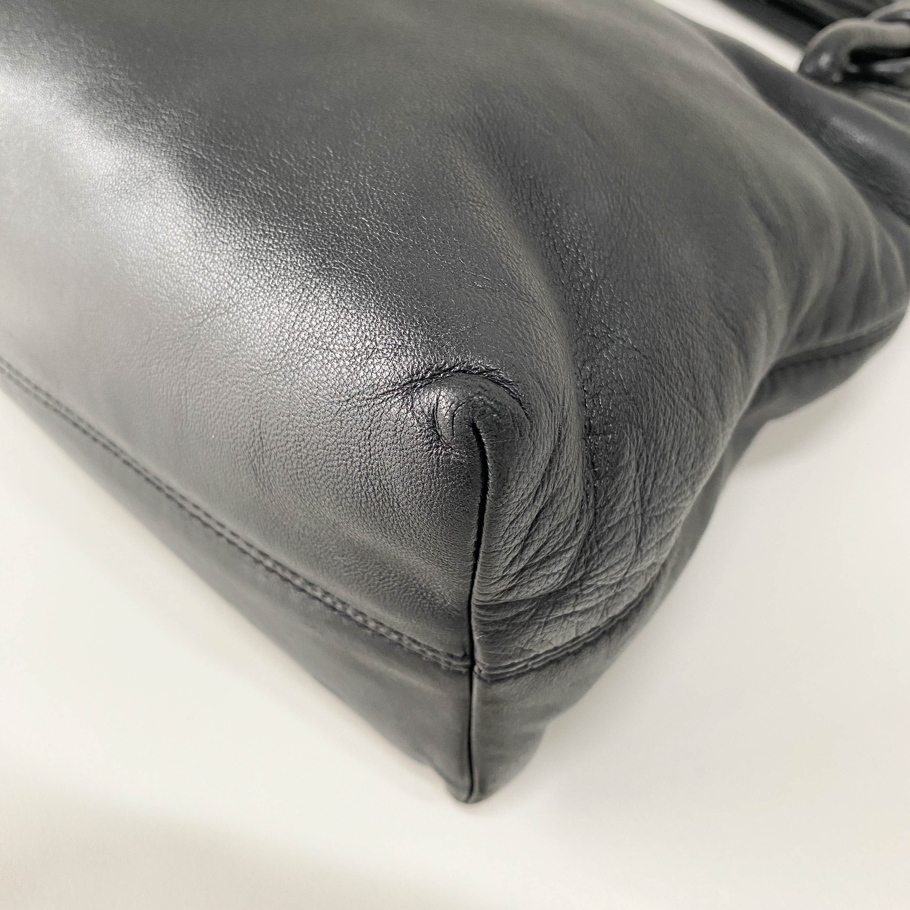 Black Nappa Leather Shoulder Bag