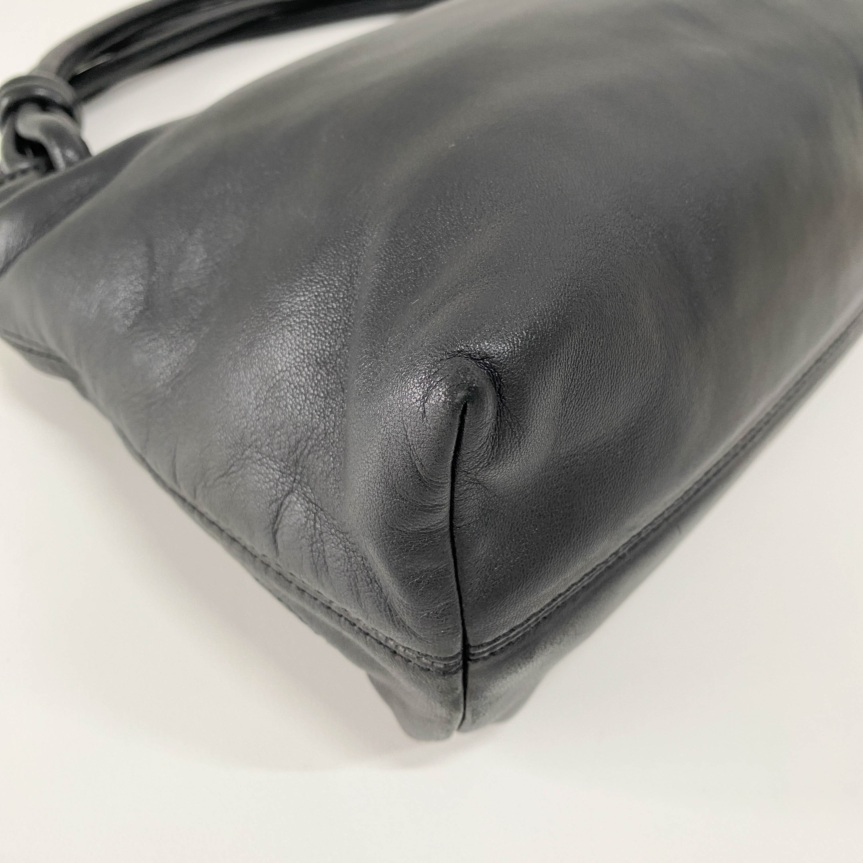 Black Nappa Leather Shoulder Bag