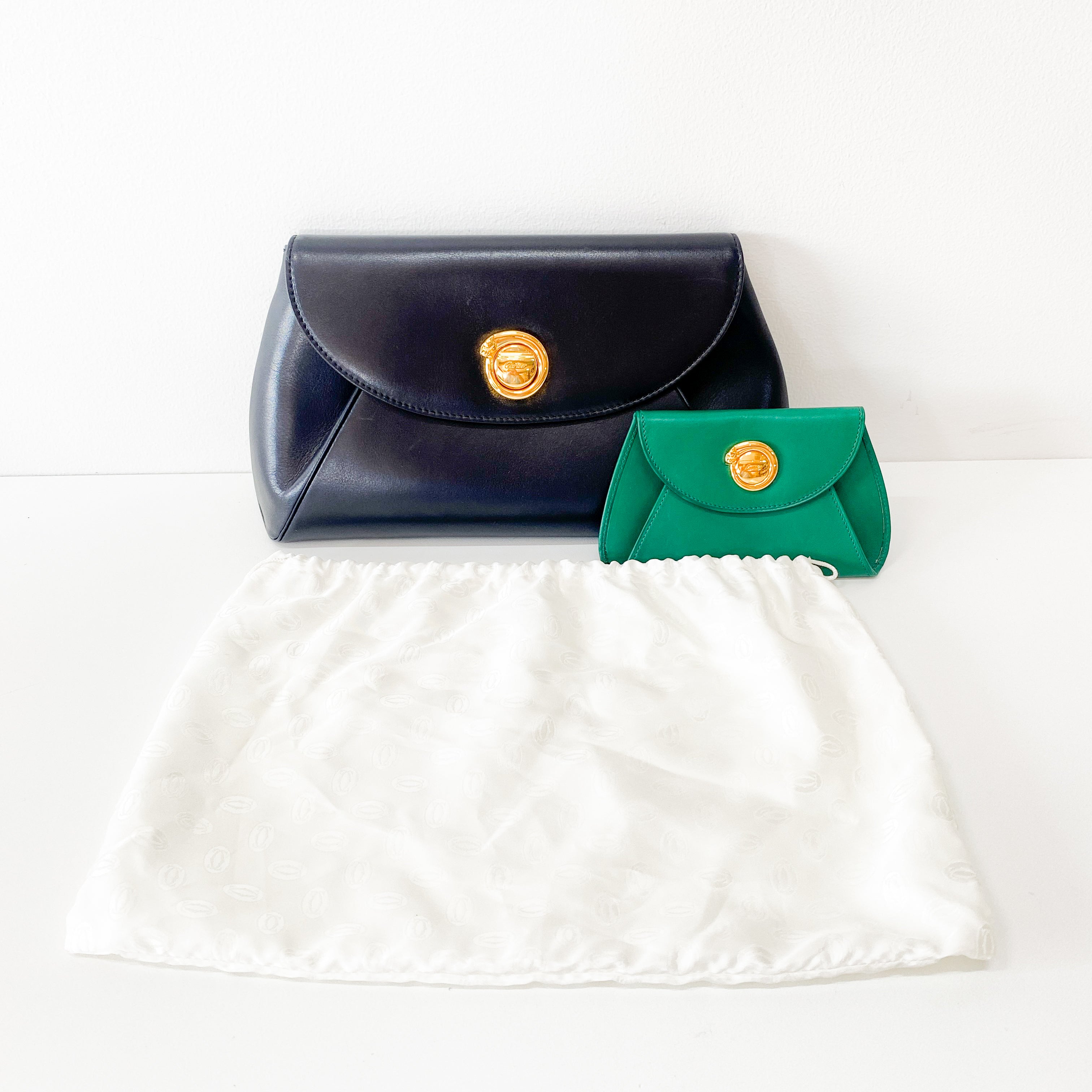 Black Panthere Clutch with Emerald Lining