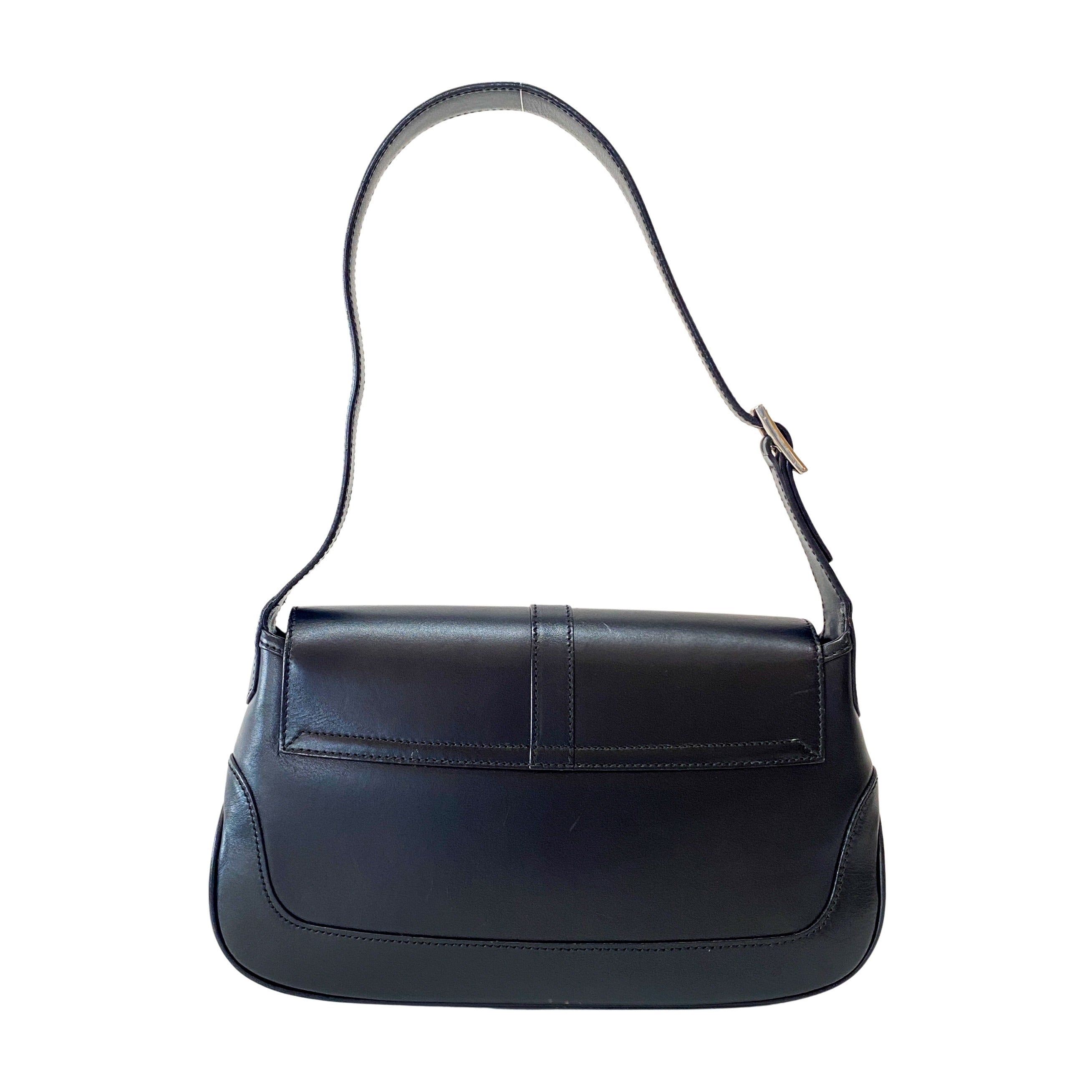 Black Calfskin Leather Jackie