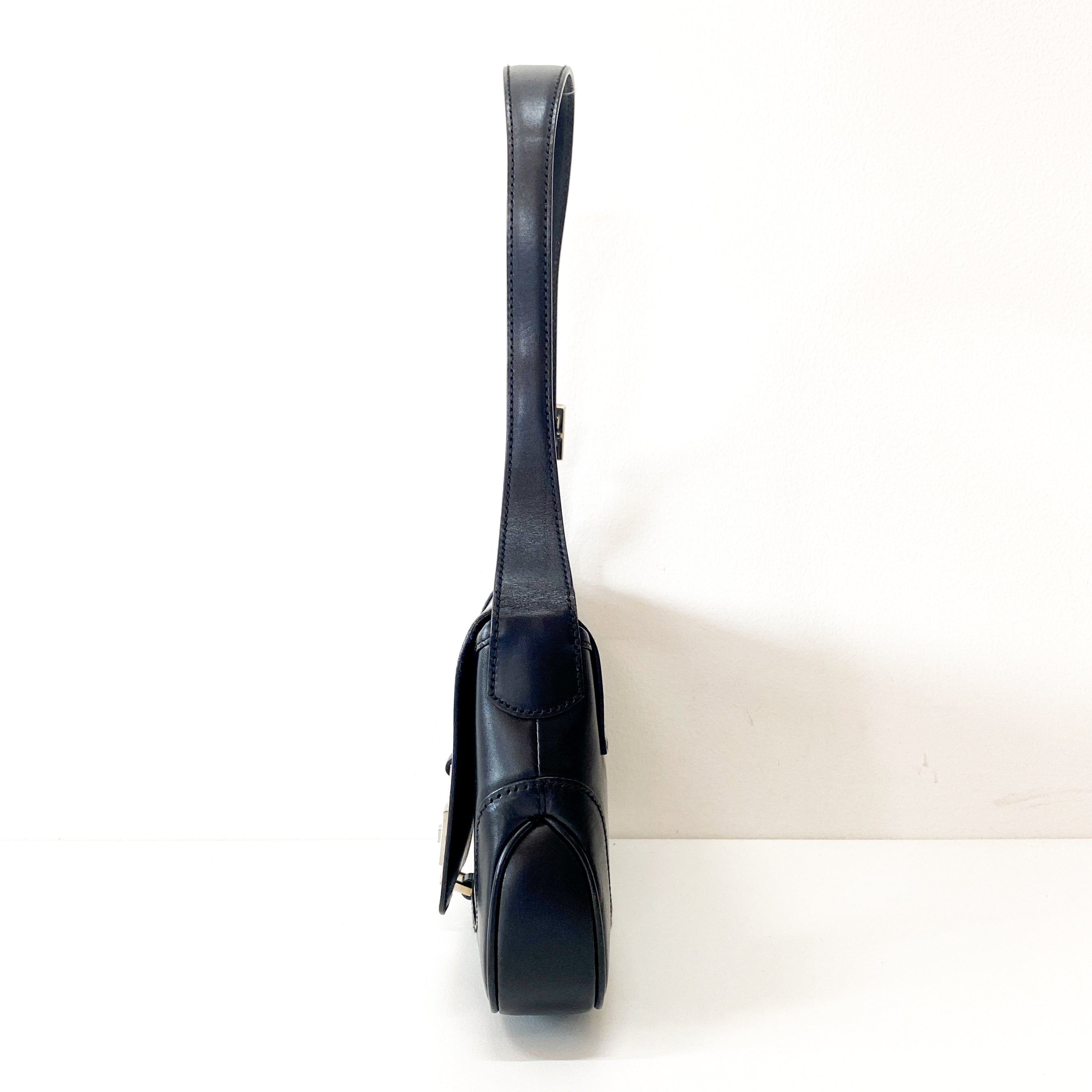 Black Calfskin Leather Jackie