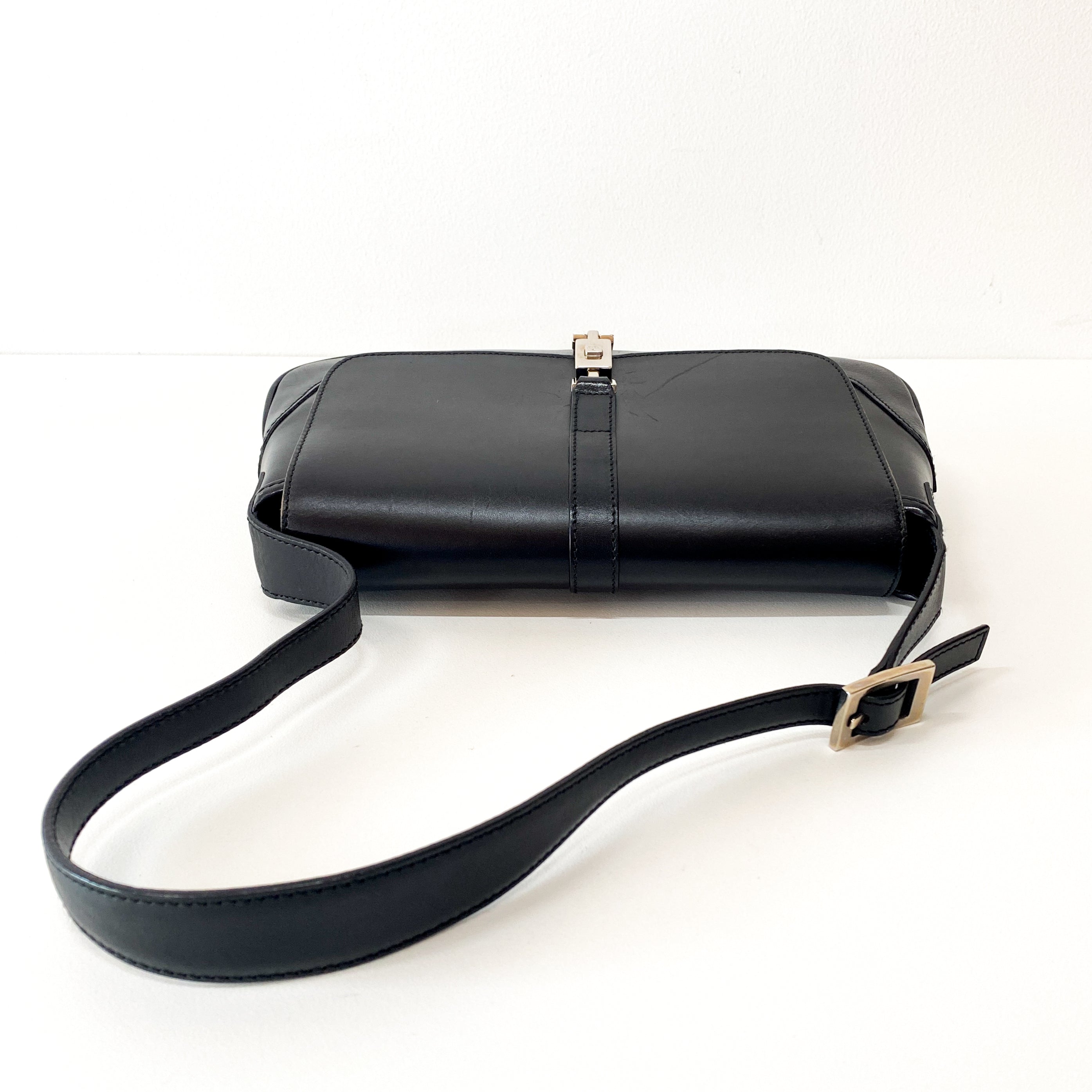 Black Calfskin Leather Jackie