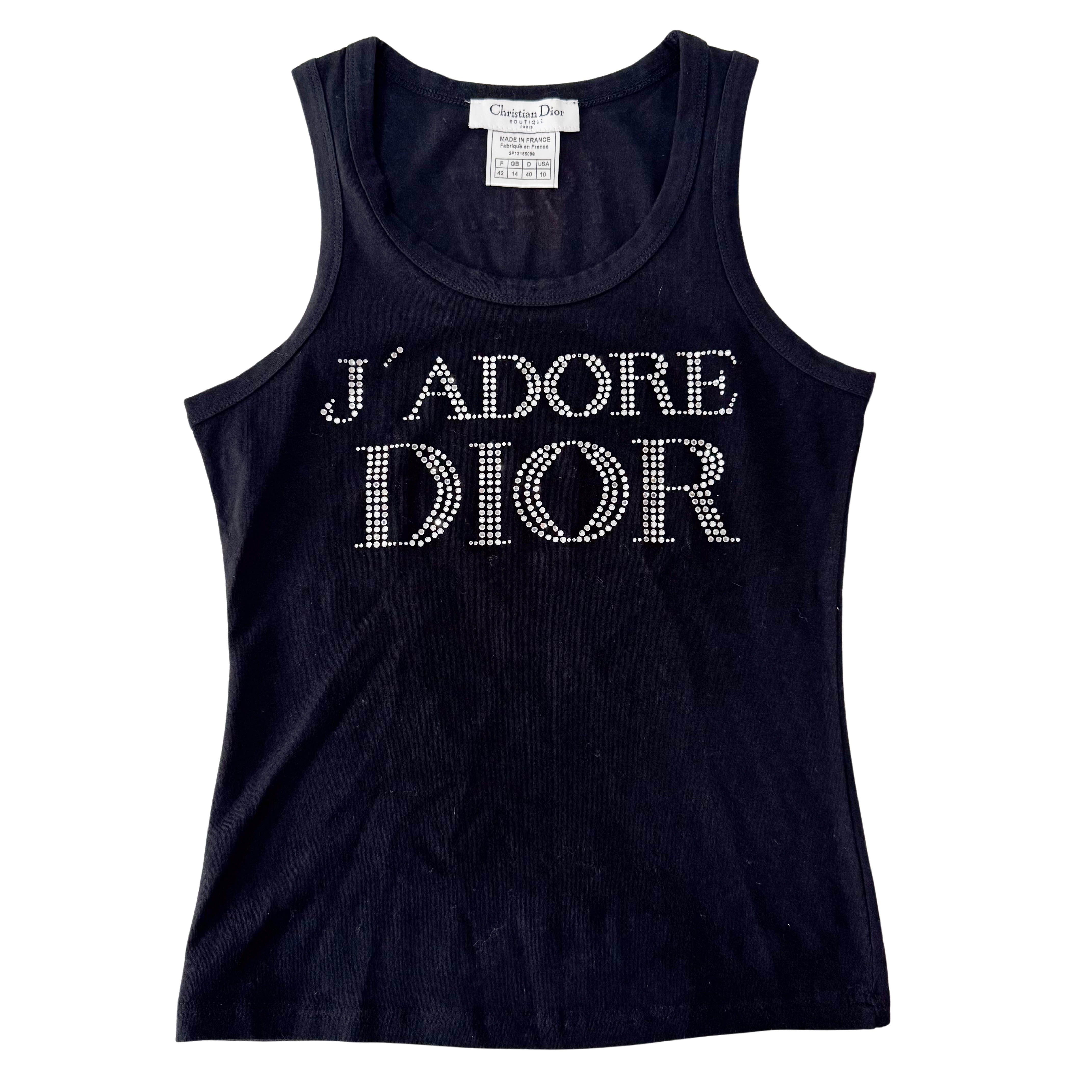 J'Adore Size 10 Black Cotton Tank Top
