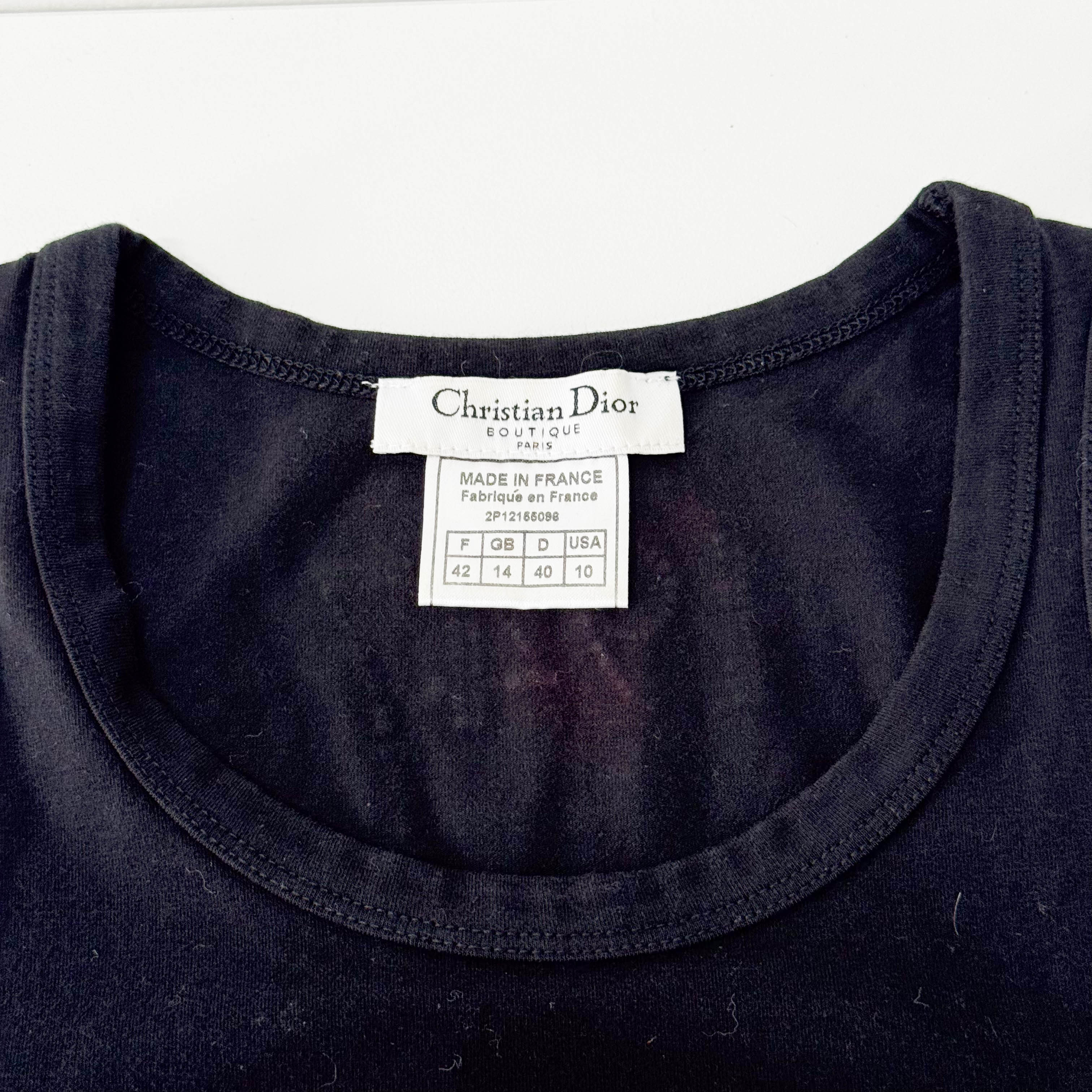 J'Adore Size 10 Black Cotton Tank Top
