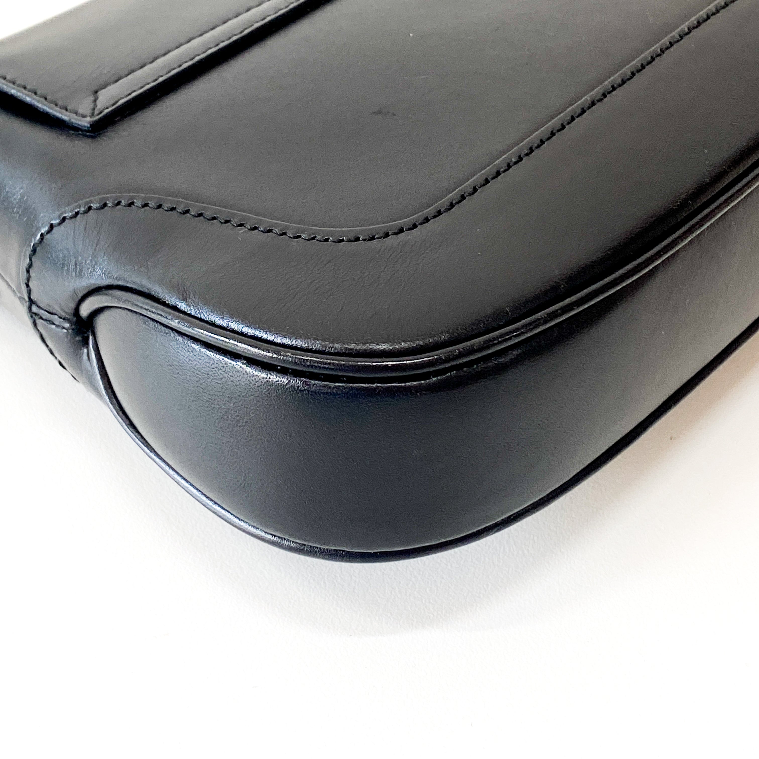 Black Calfskin Leather Jackie