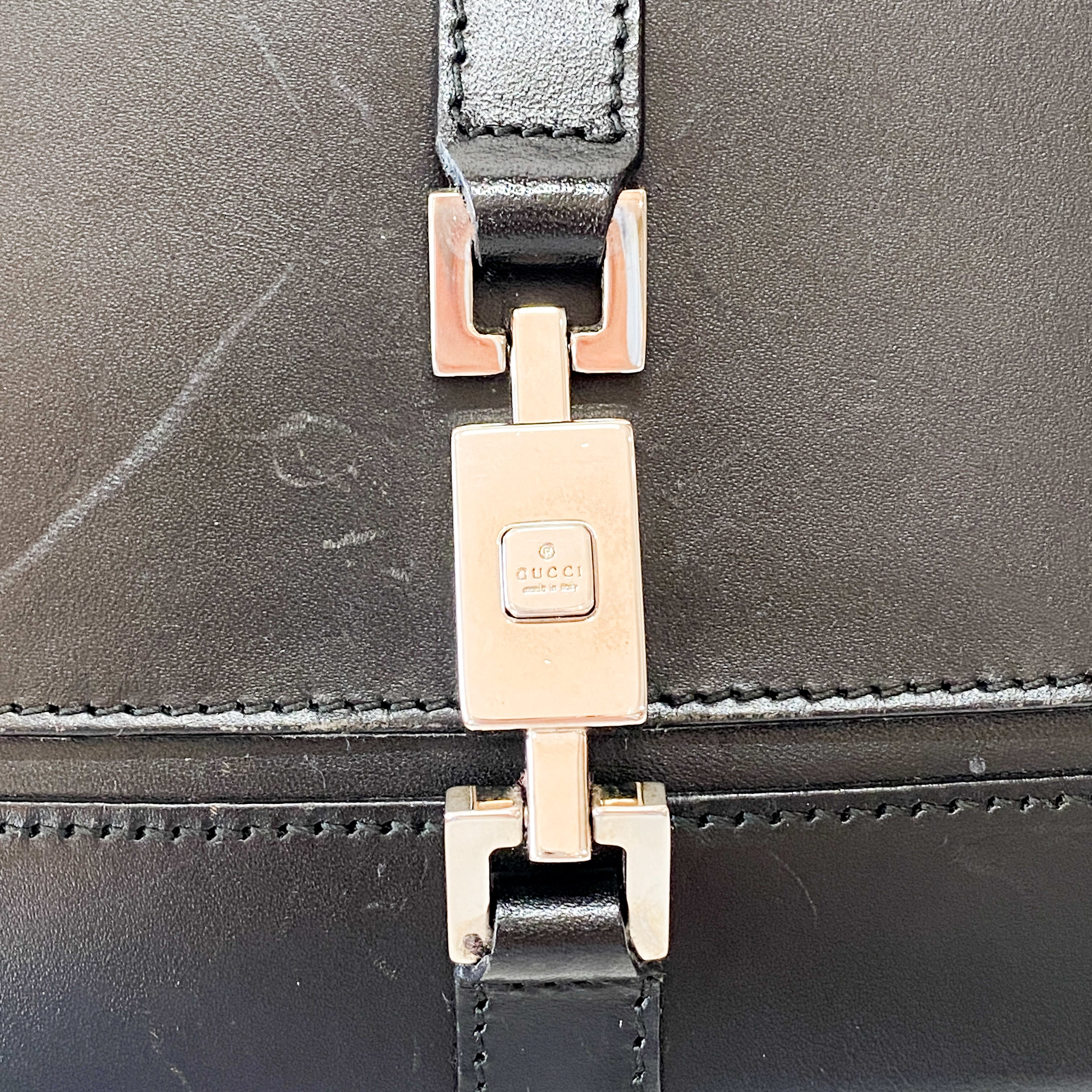 Black Calfskin Leather Jackie