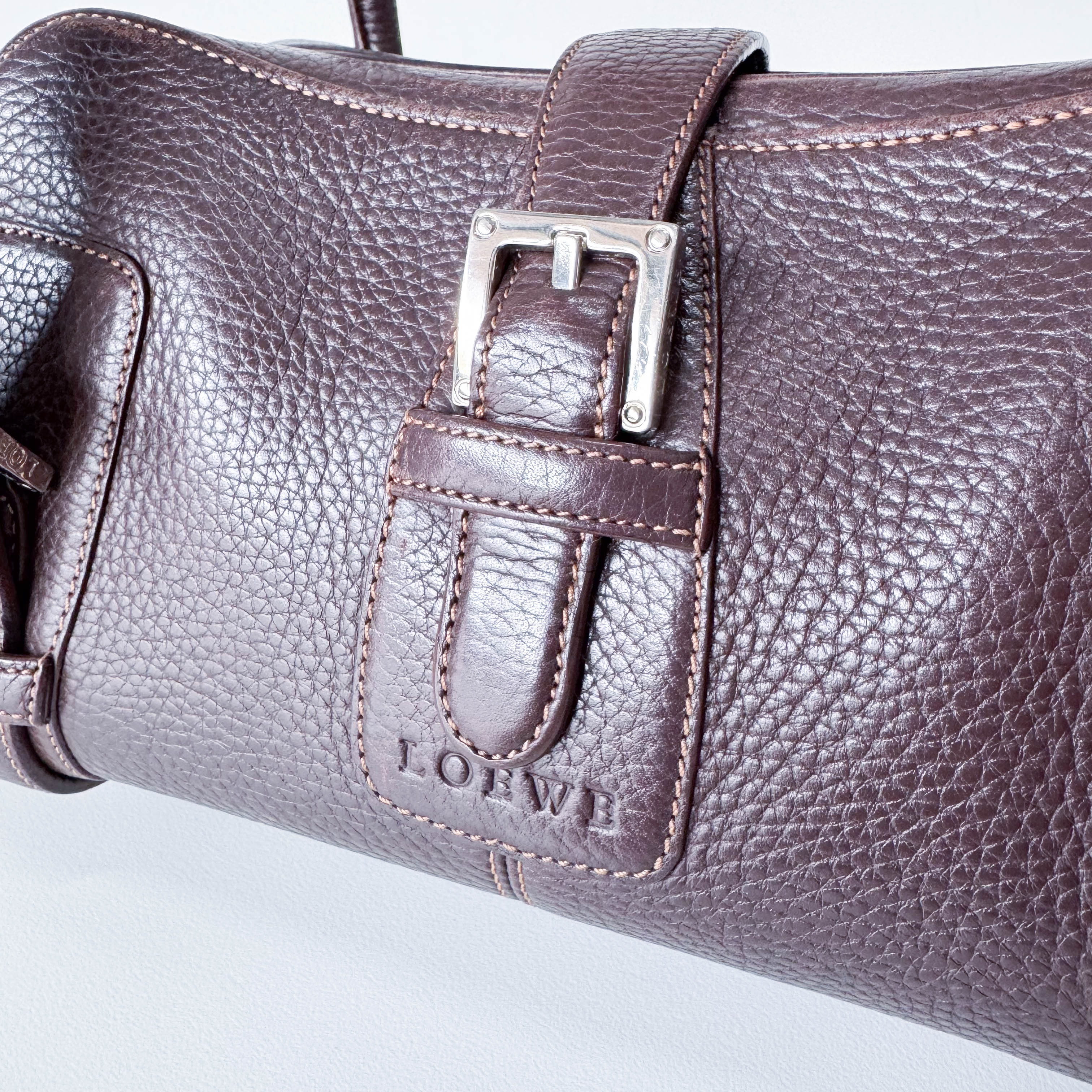 Brown Leather Top Handle Bag