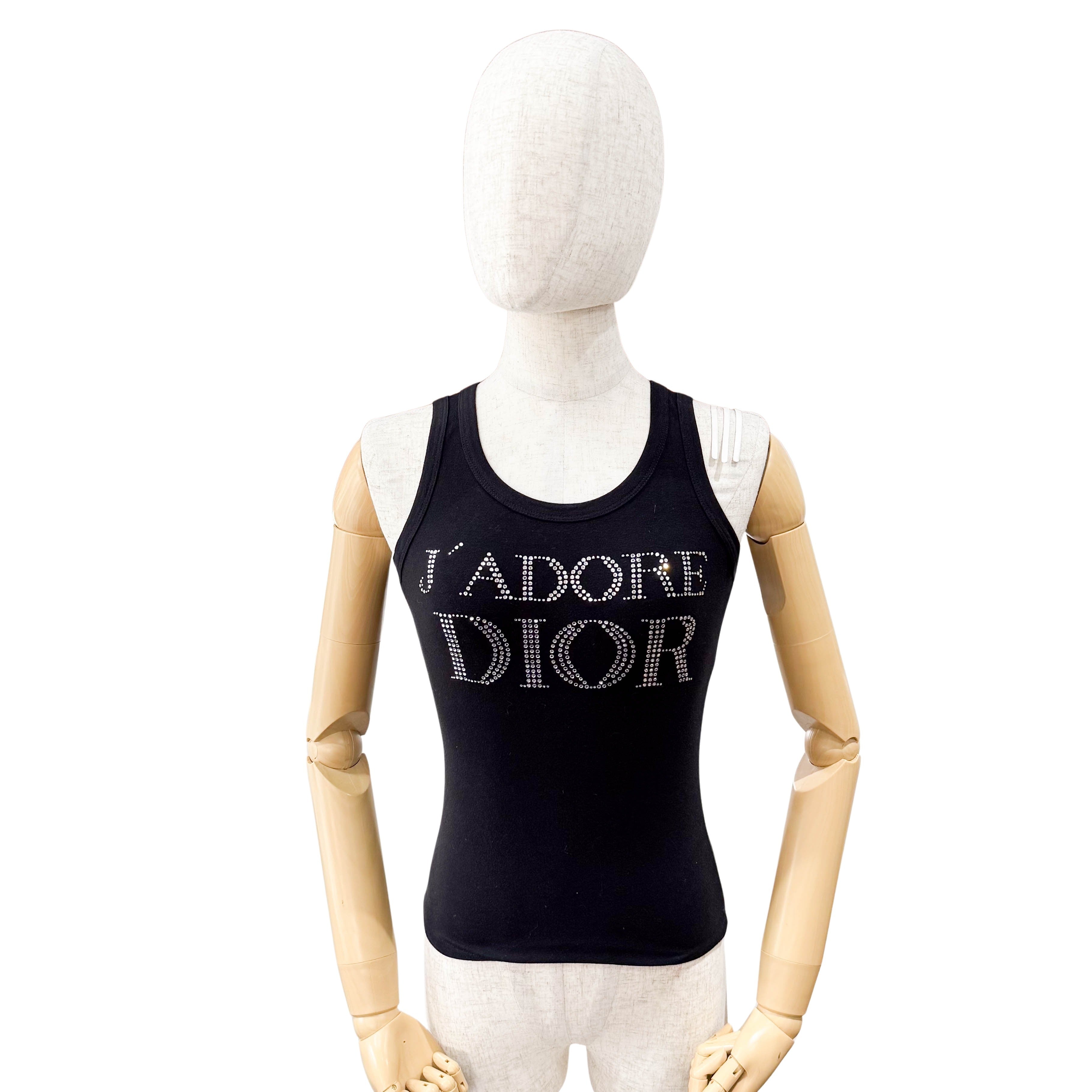 J'Adore Size 10 Black Cotton Tank Top