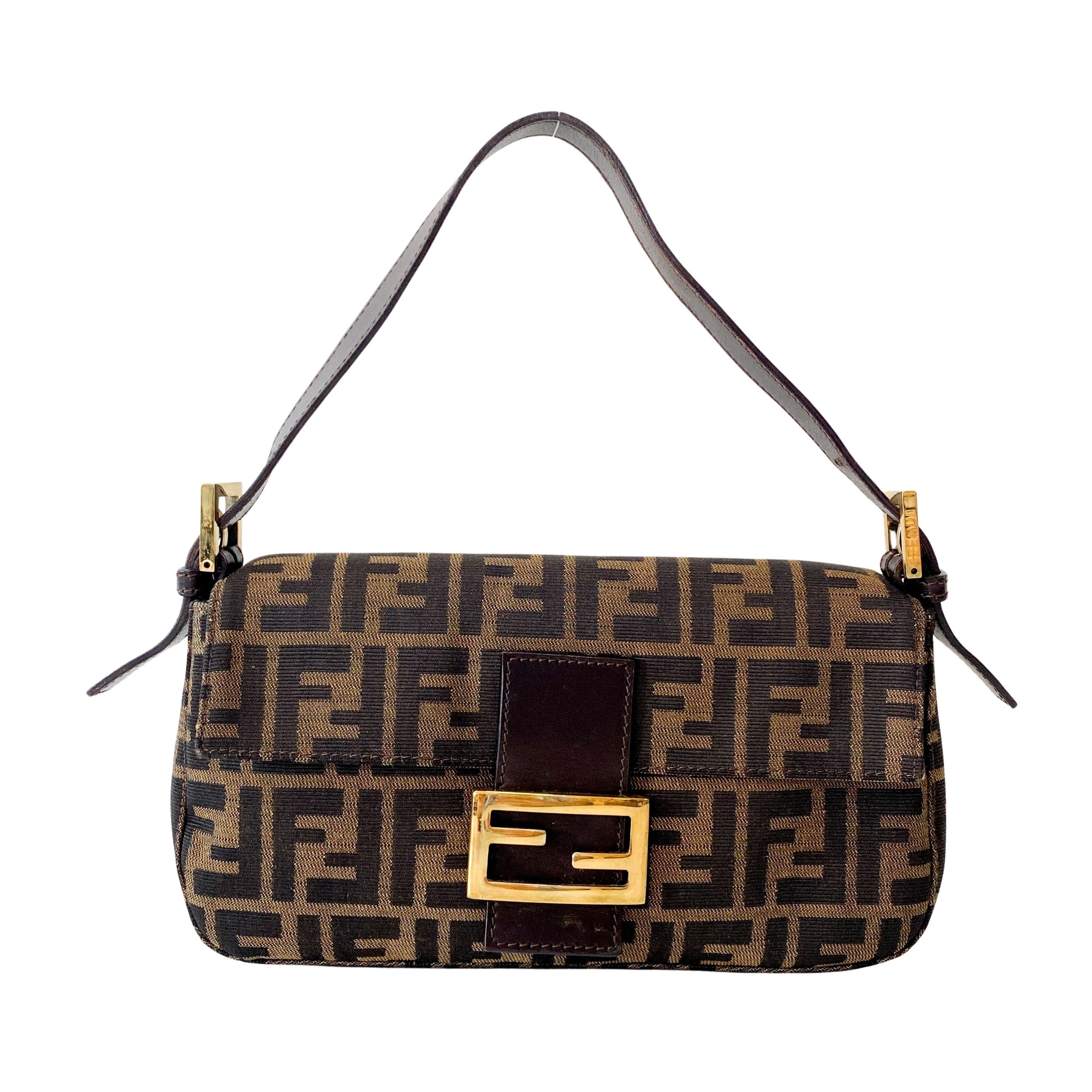 Zucca Brown Coated Canvas Shoulder Bag