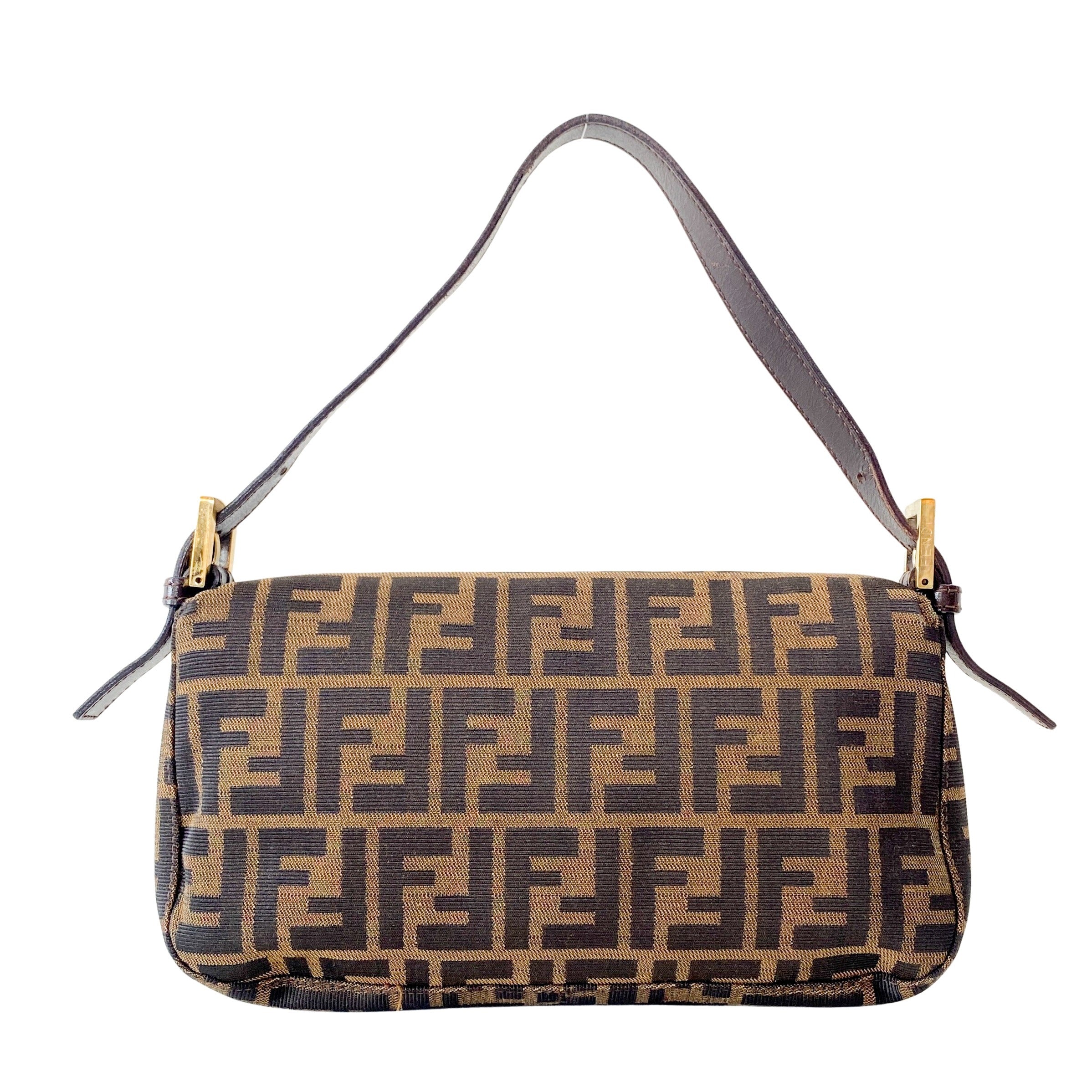 Zucca Brown Coated Canvas Shoulder Bag