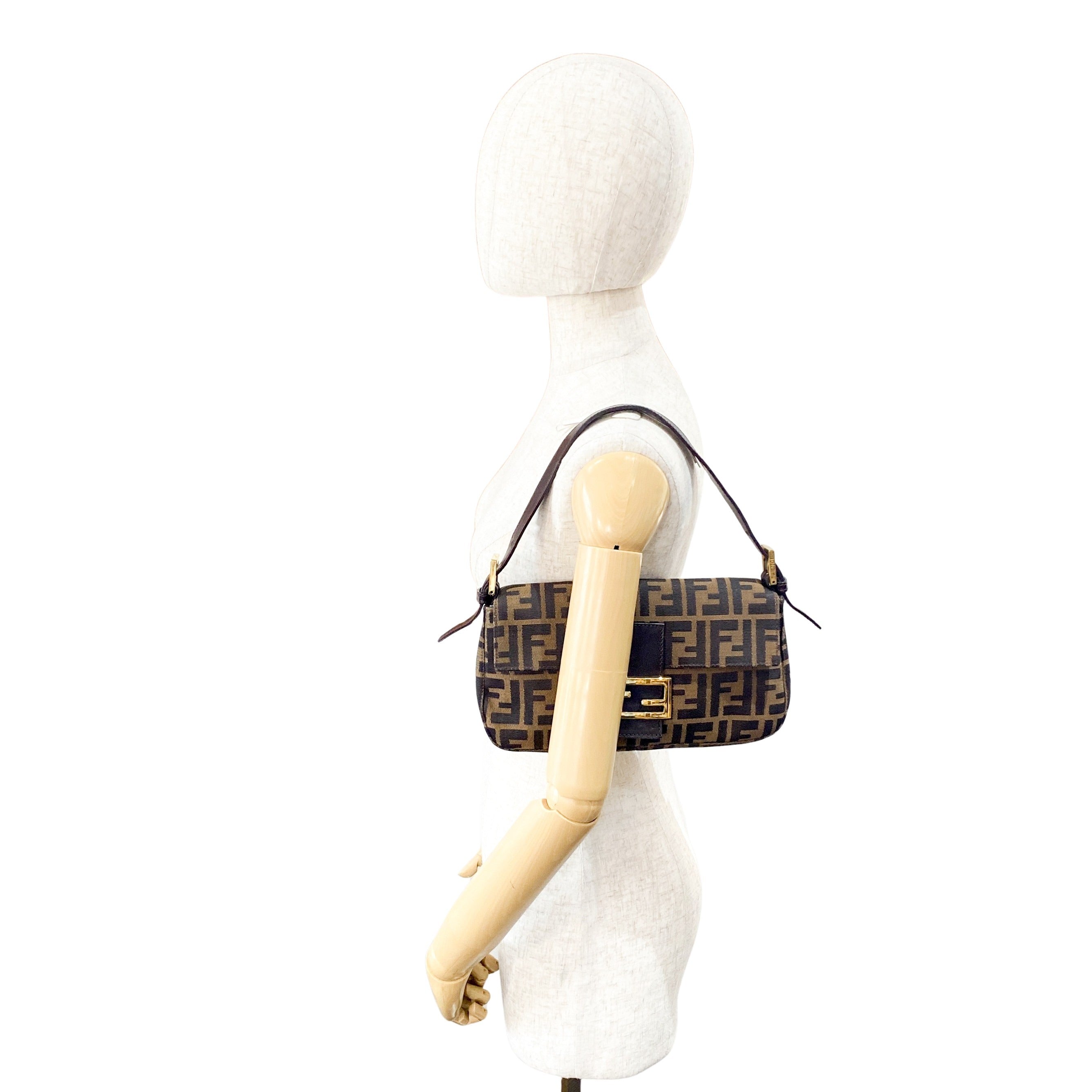 Zucca Brown Coated Canvas Shoulder Bag