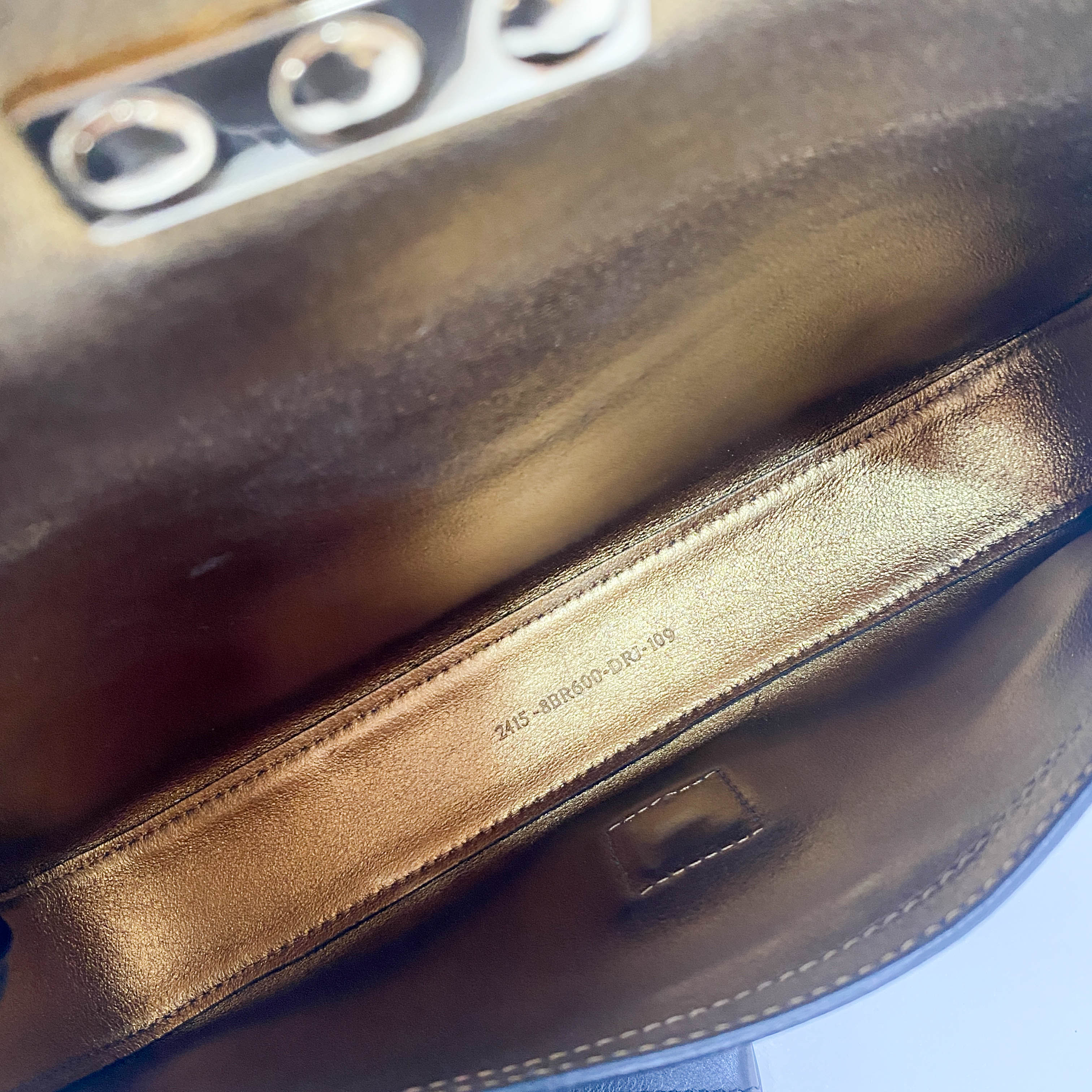 Baguette Black Leather Gold Hardware Shoulder Bag