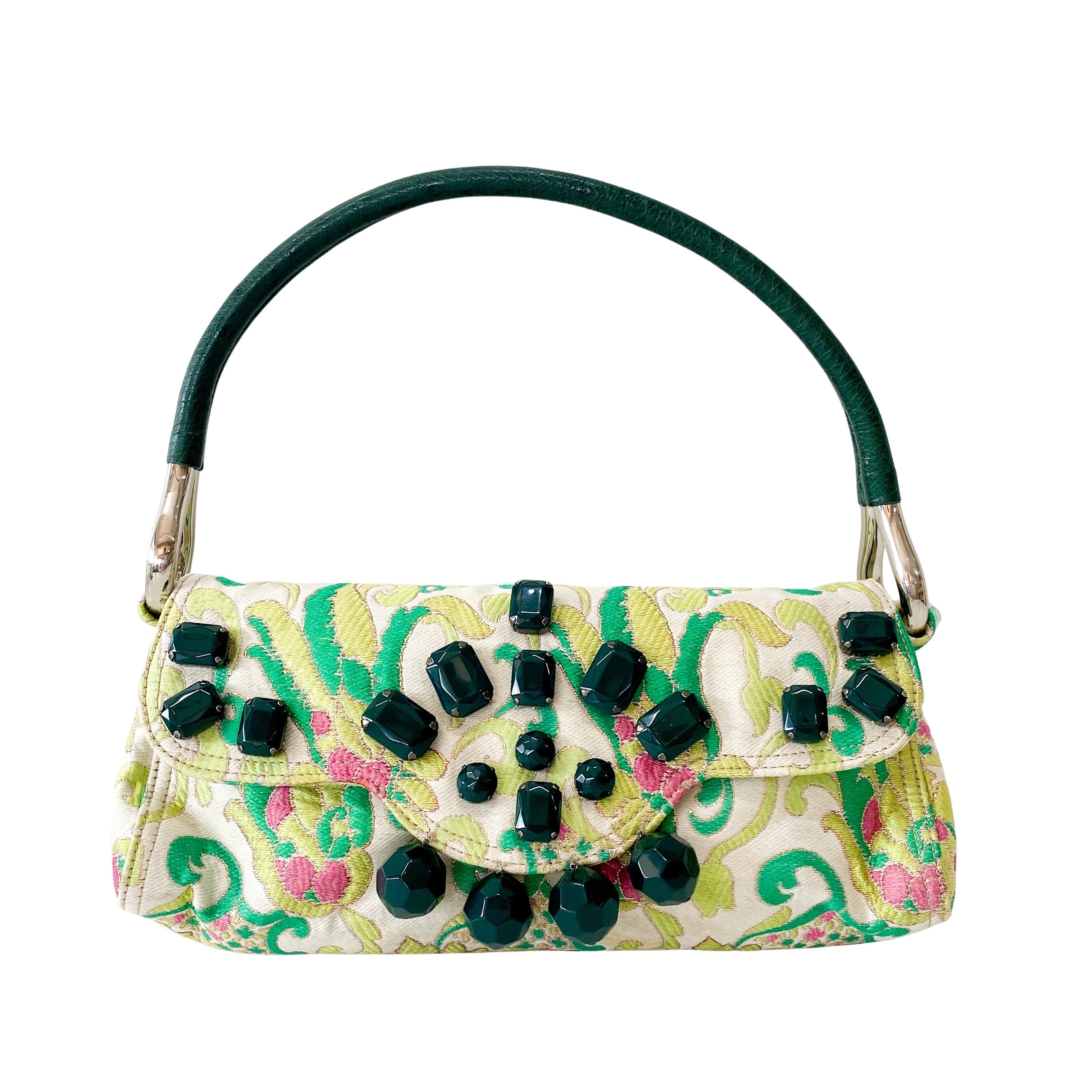 Multi-colour Cotton Jeweled Embroidered Shoulder Bag