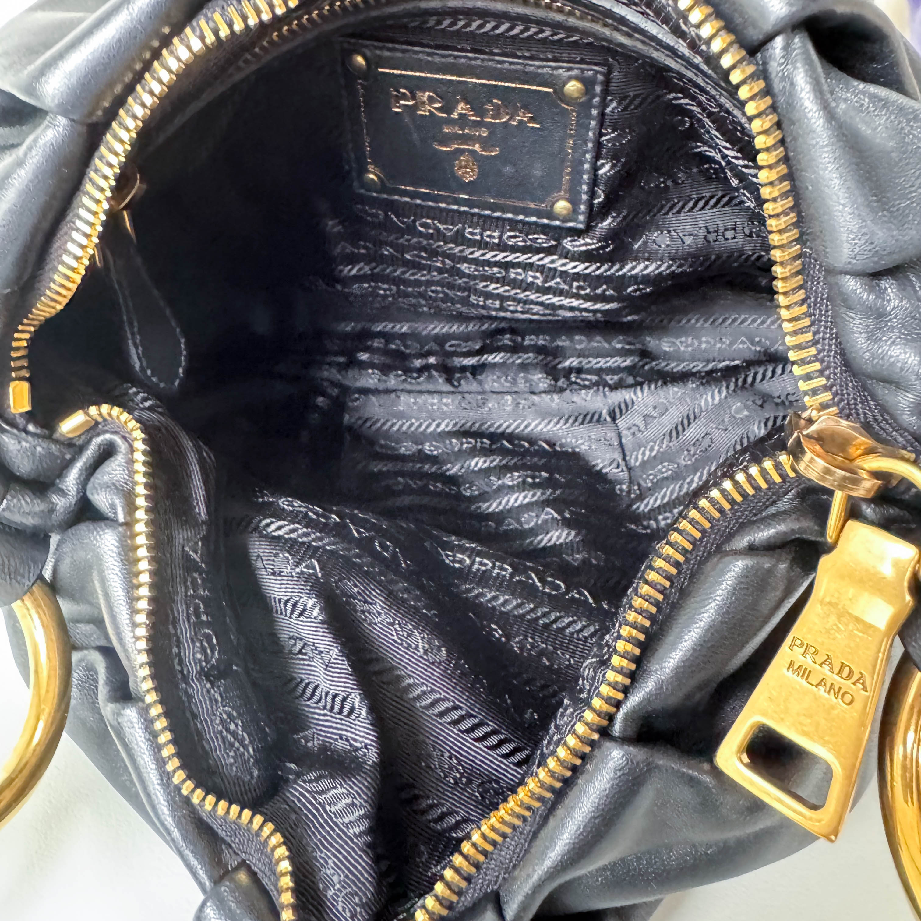 Black Leather Chain Shoulder Bag