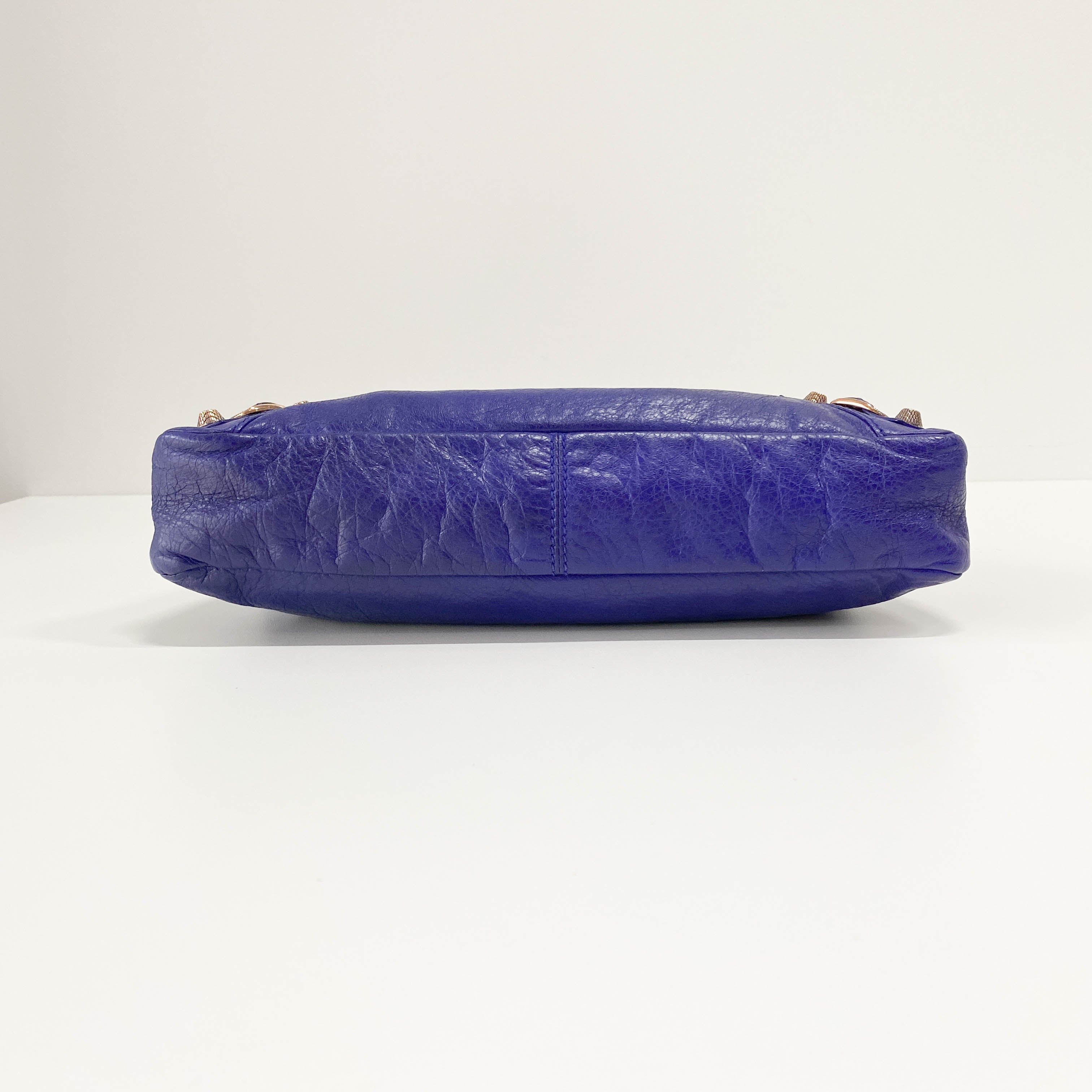 The First Blue Leather Two Way Bag