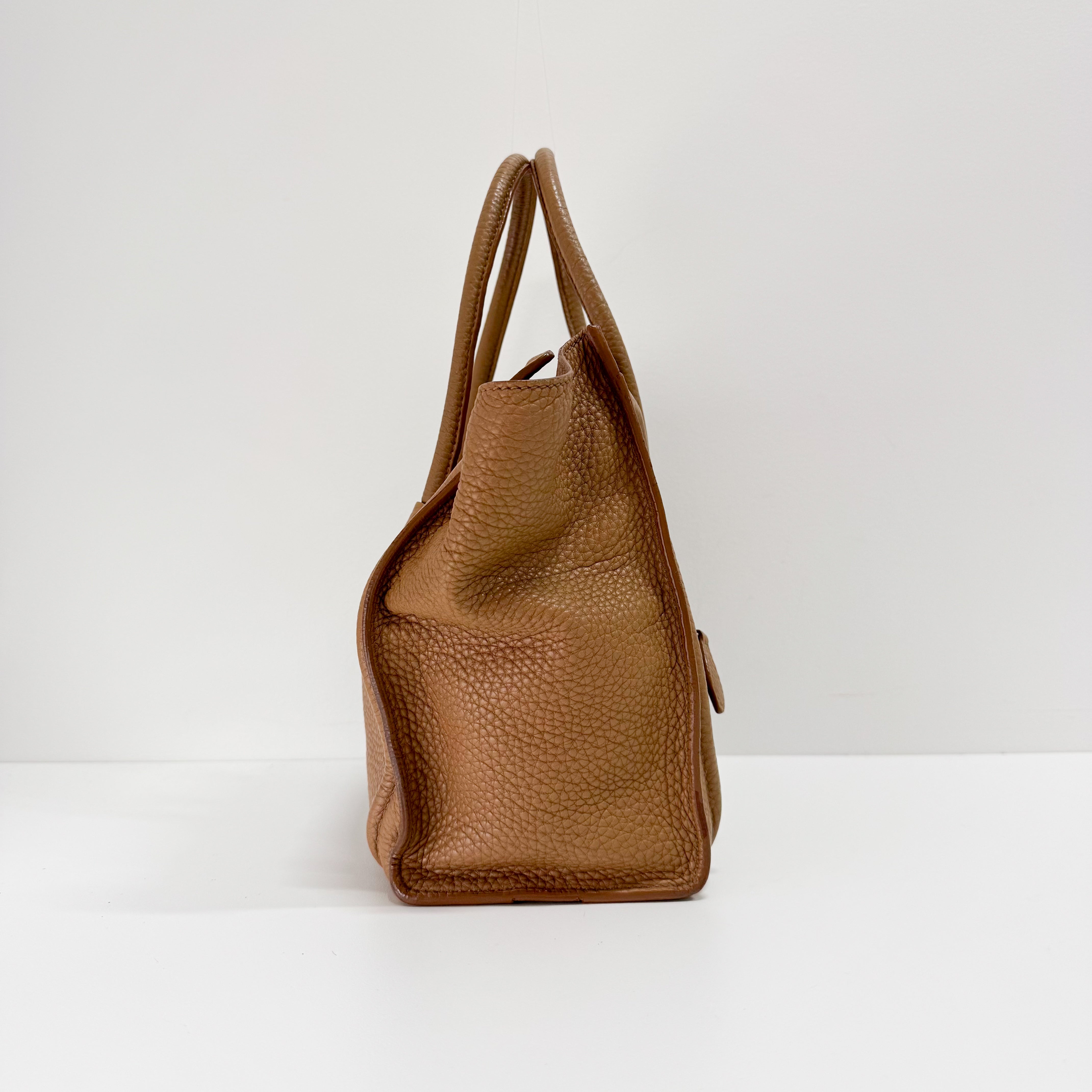 Luggage Micro Beige Leather Handbag