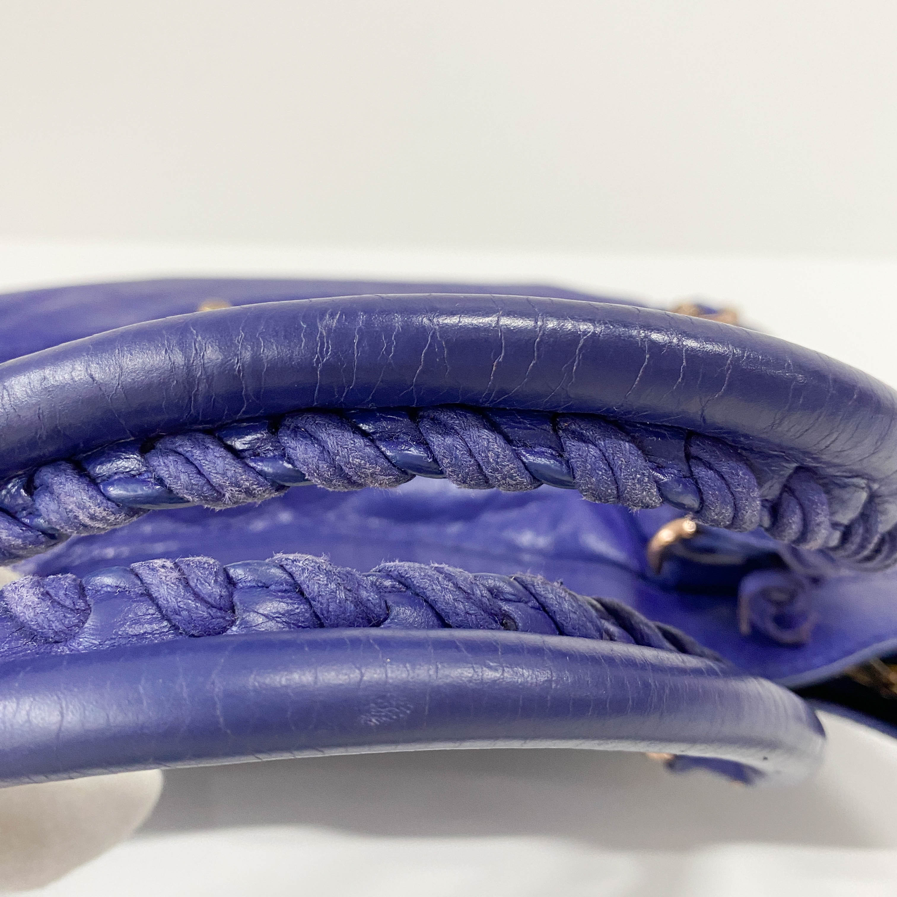 The First Blue Leather Two Way Bag