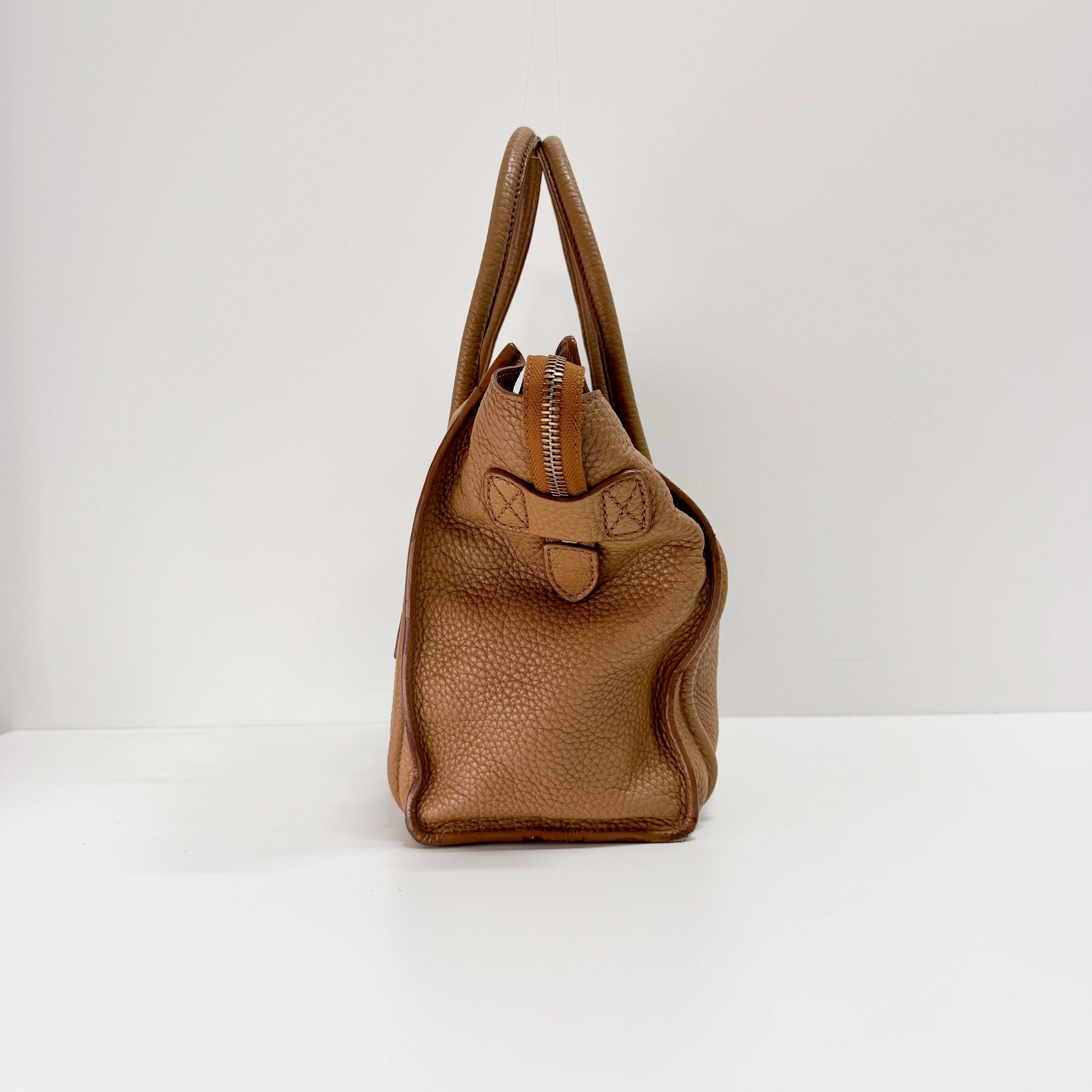 Luggage Micro Beige Leather Handbag