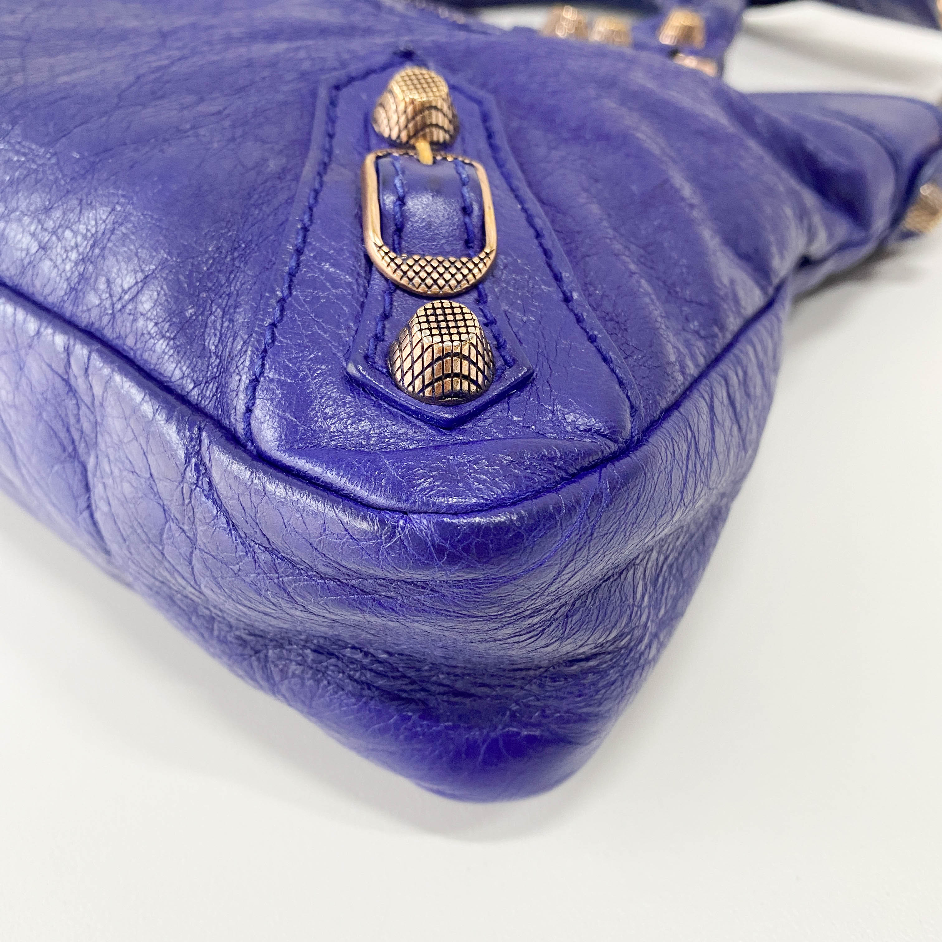The First Blue Leather Two Way Bag