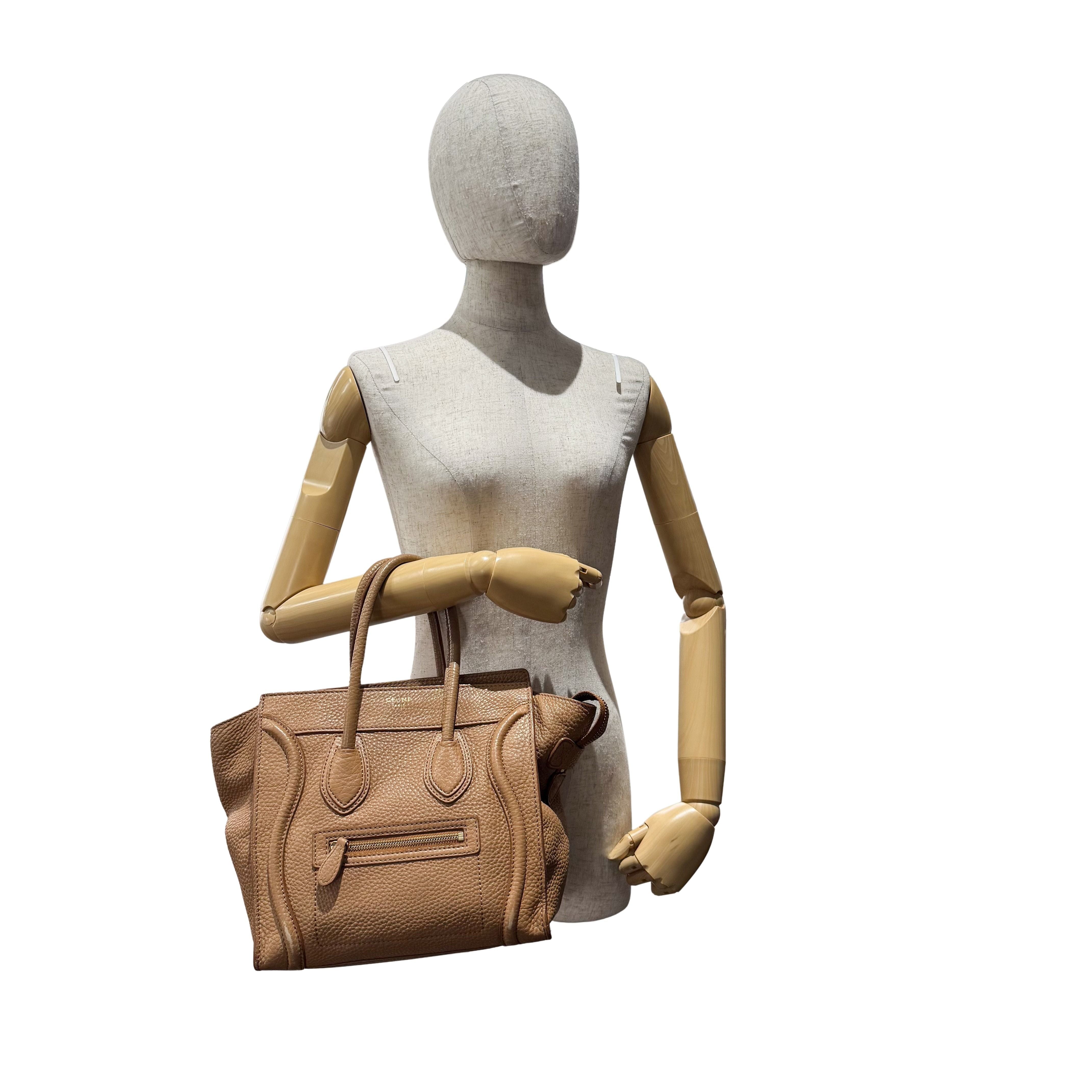 Luggage Micro Beige Leather Handbag