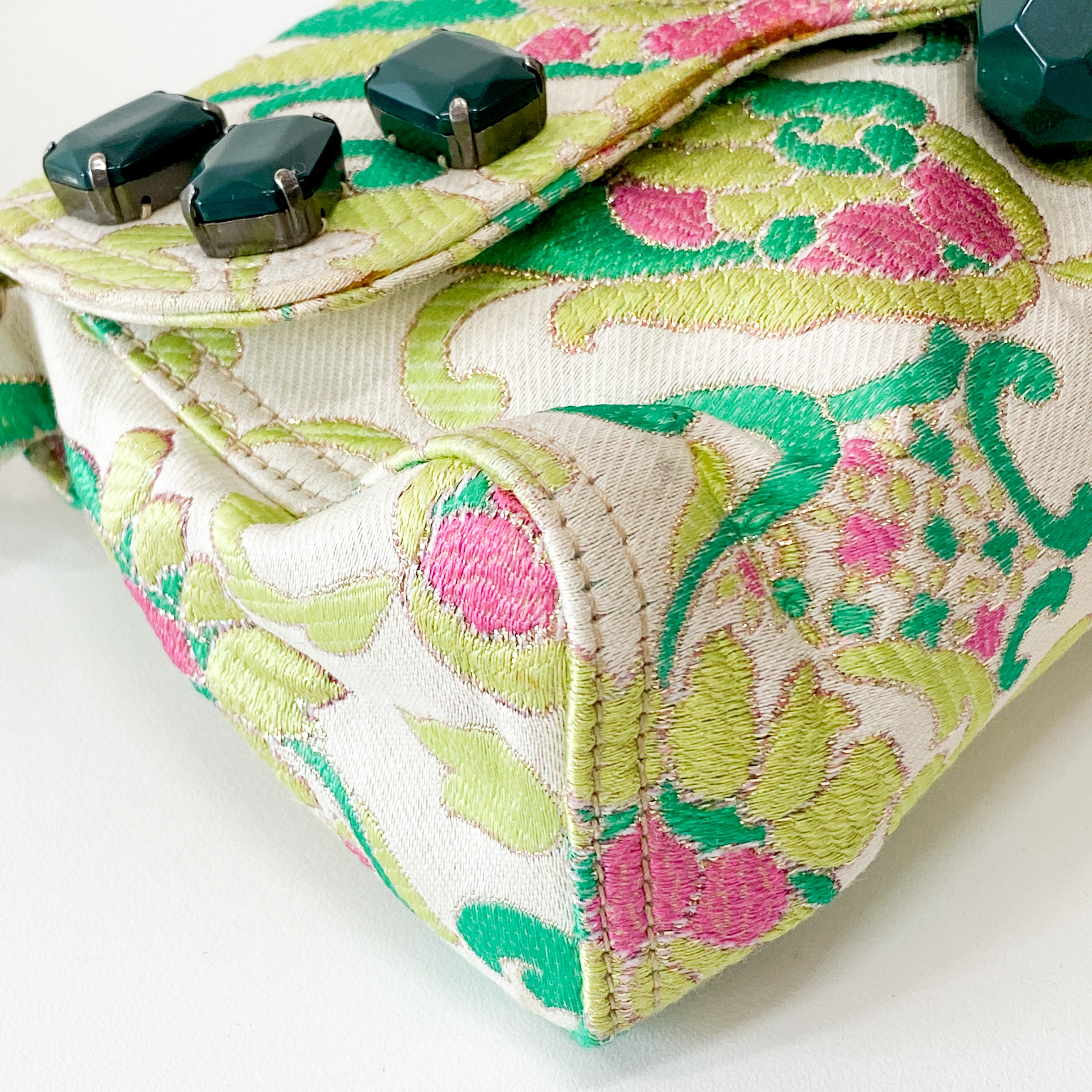 Multi-colour Cotton Jeweled Embroidered Shoulder Bag
