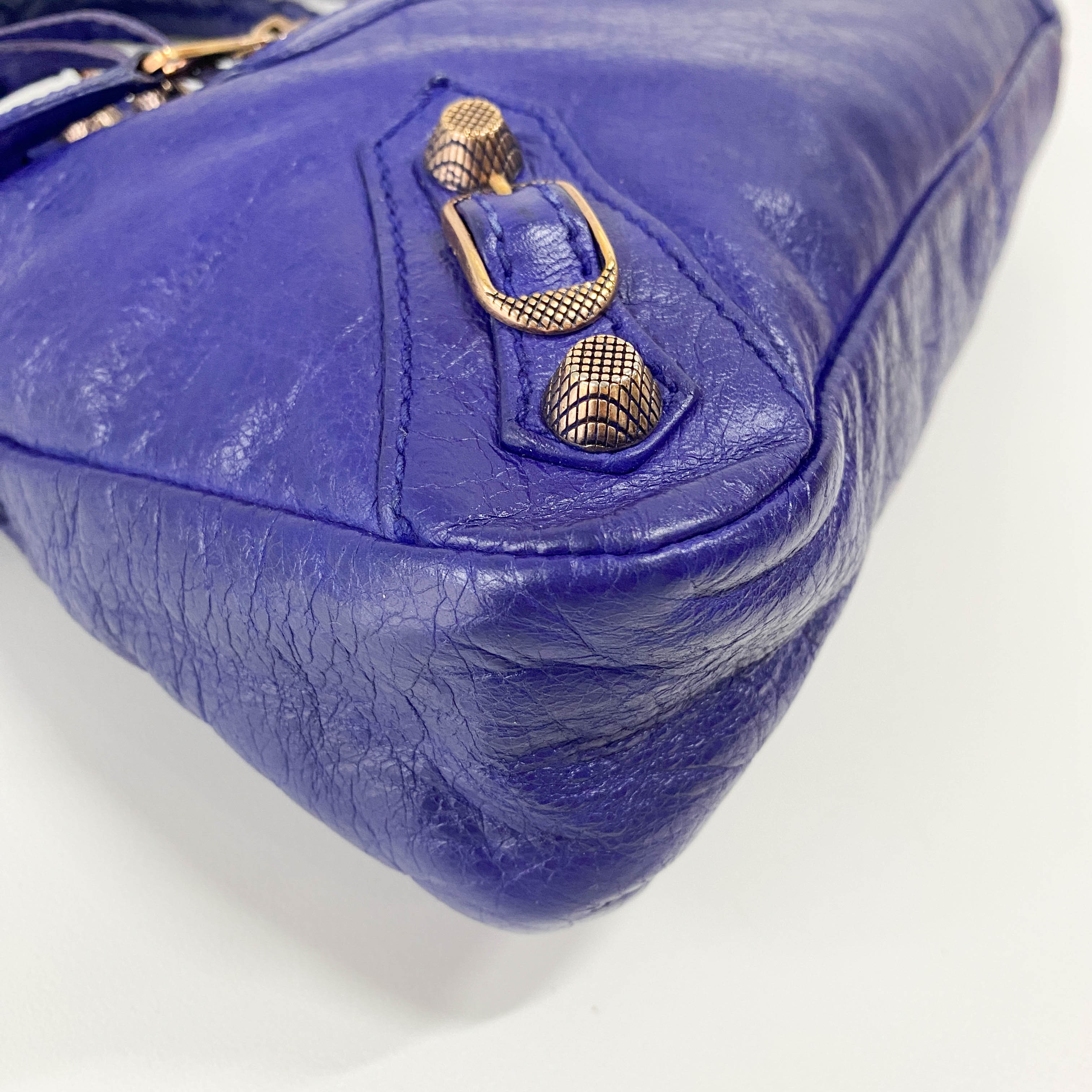 The First Blue Leather Two Way Bag