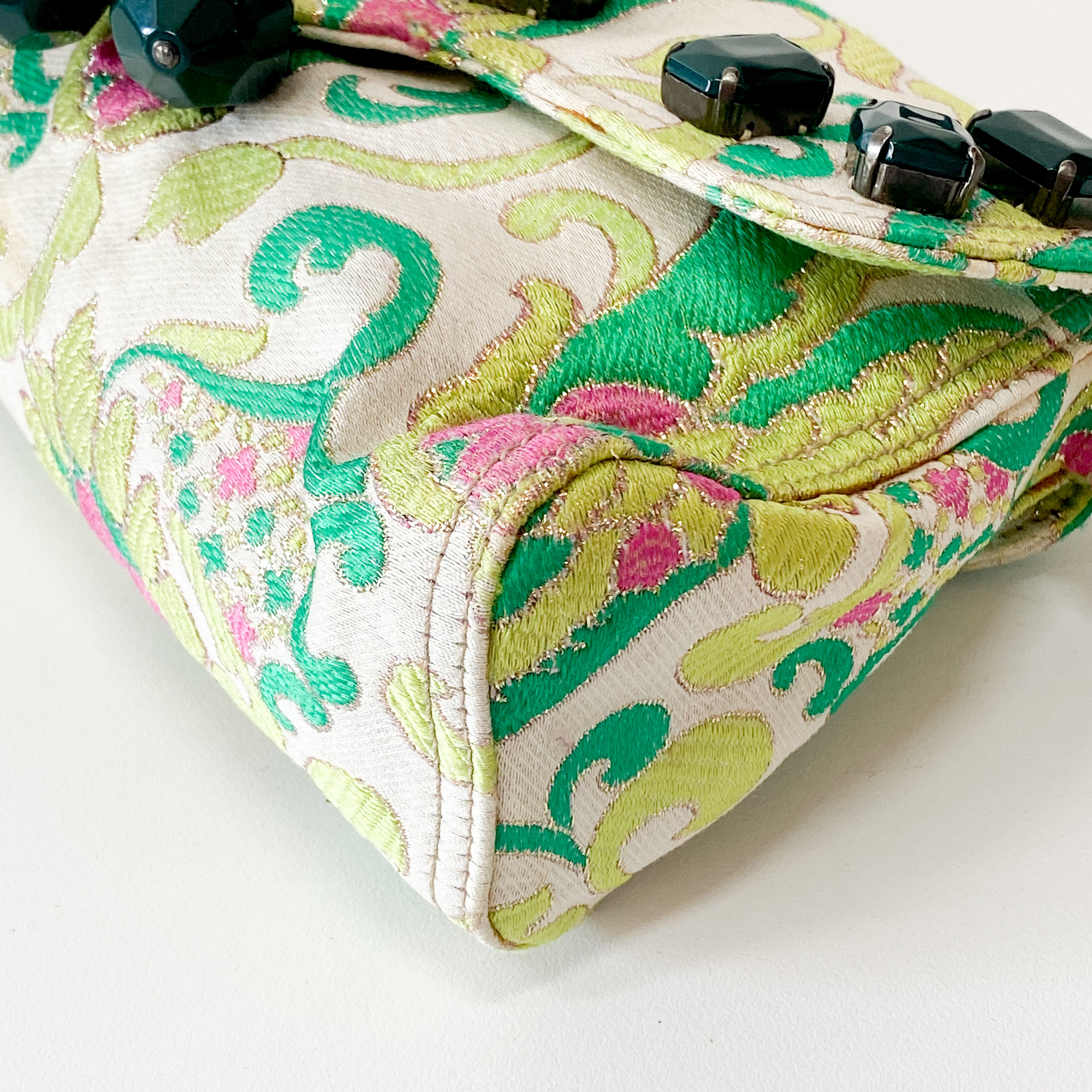 Multi-colour Cotton Jeweled Embroidered Shoulder Bag