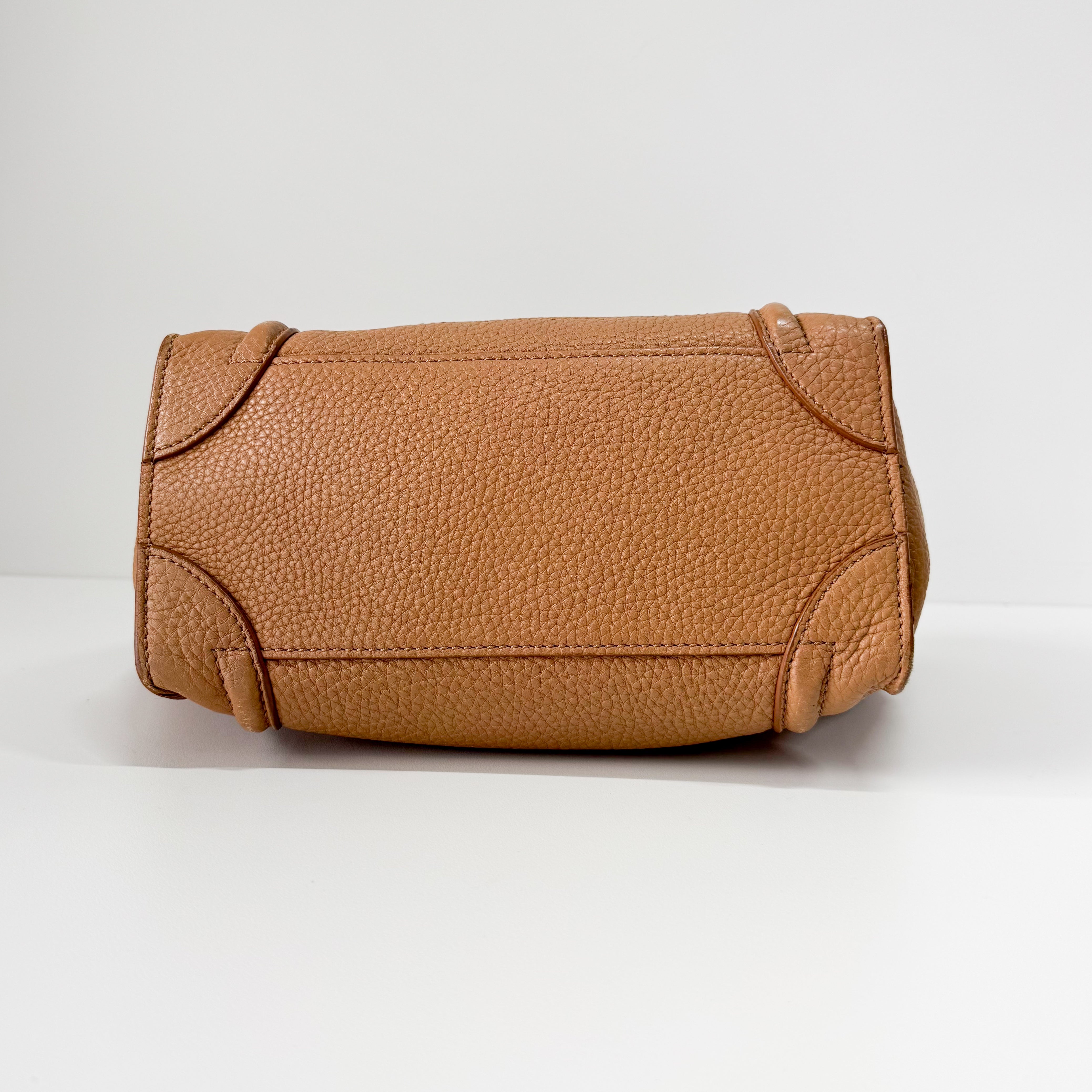 Luggage Micro Beige Leather Handbag