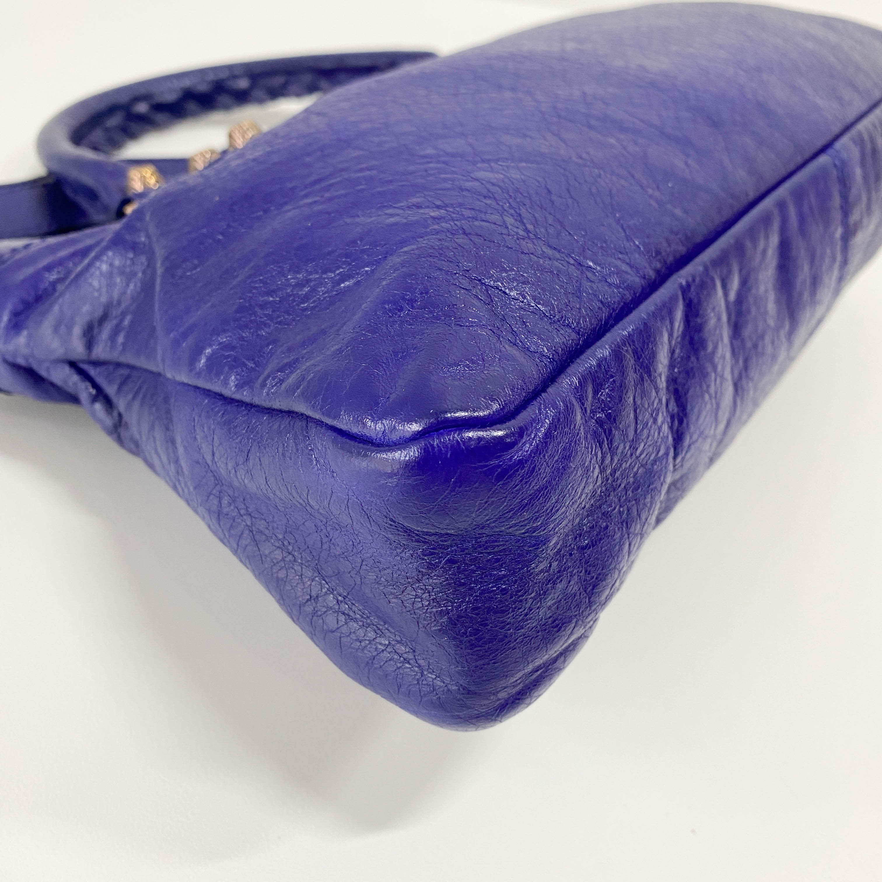 The First Blue Leather Two Way Bag