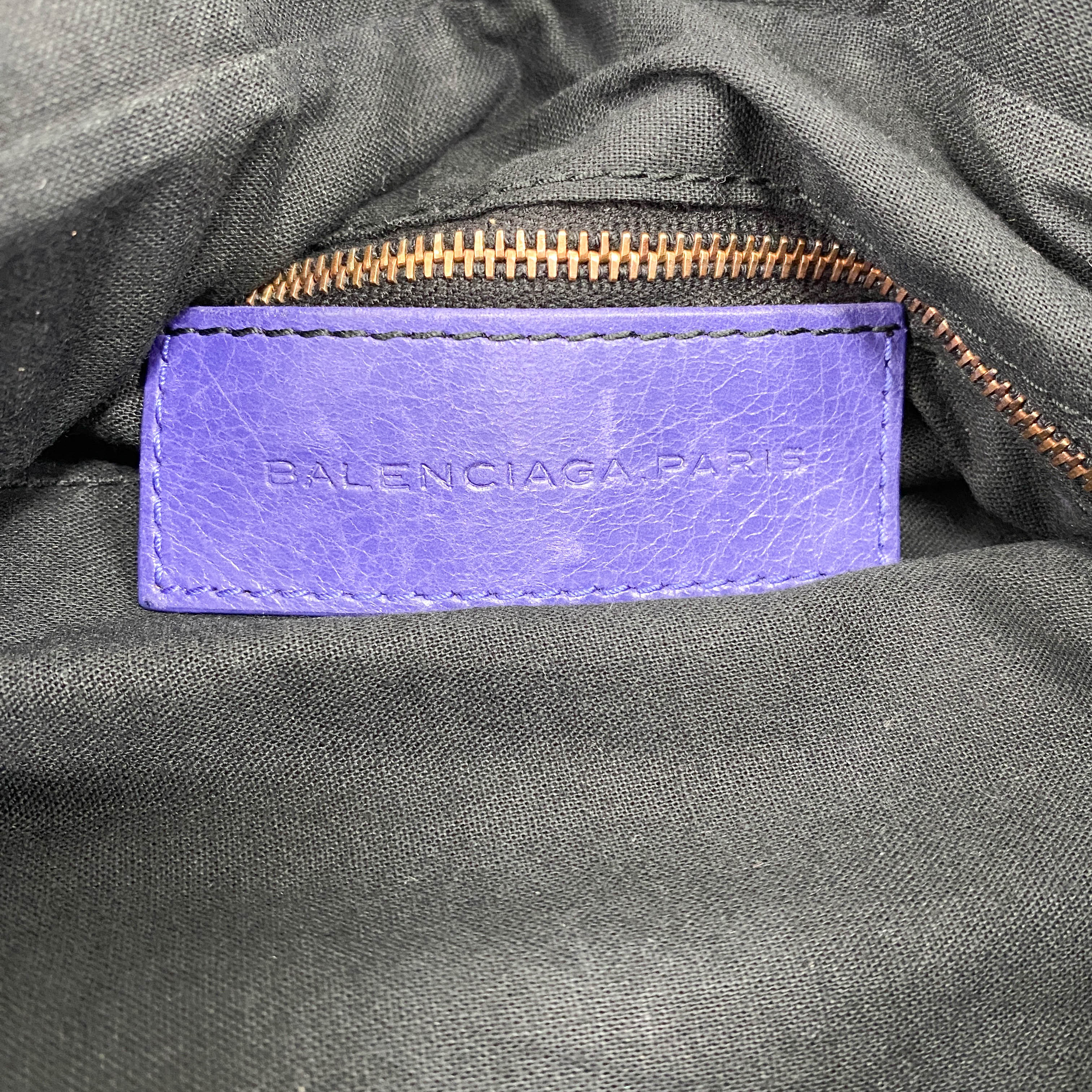 The First Blue Leather Two Way Bag