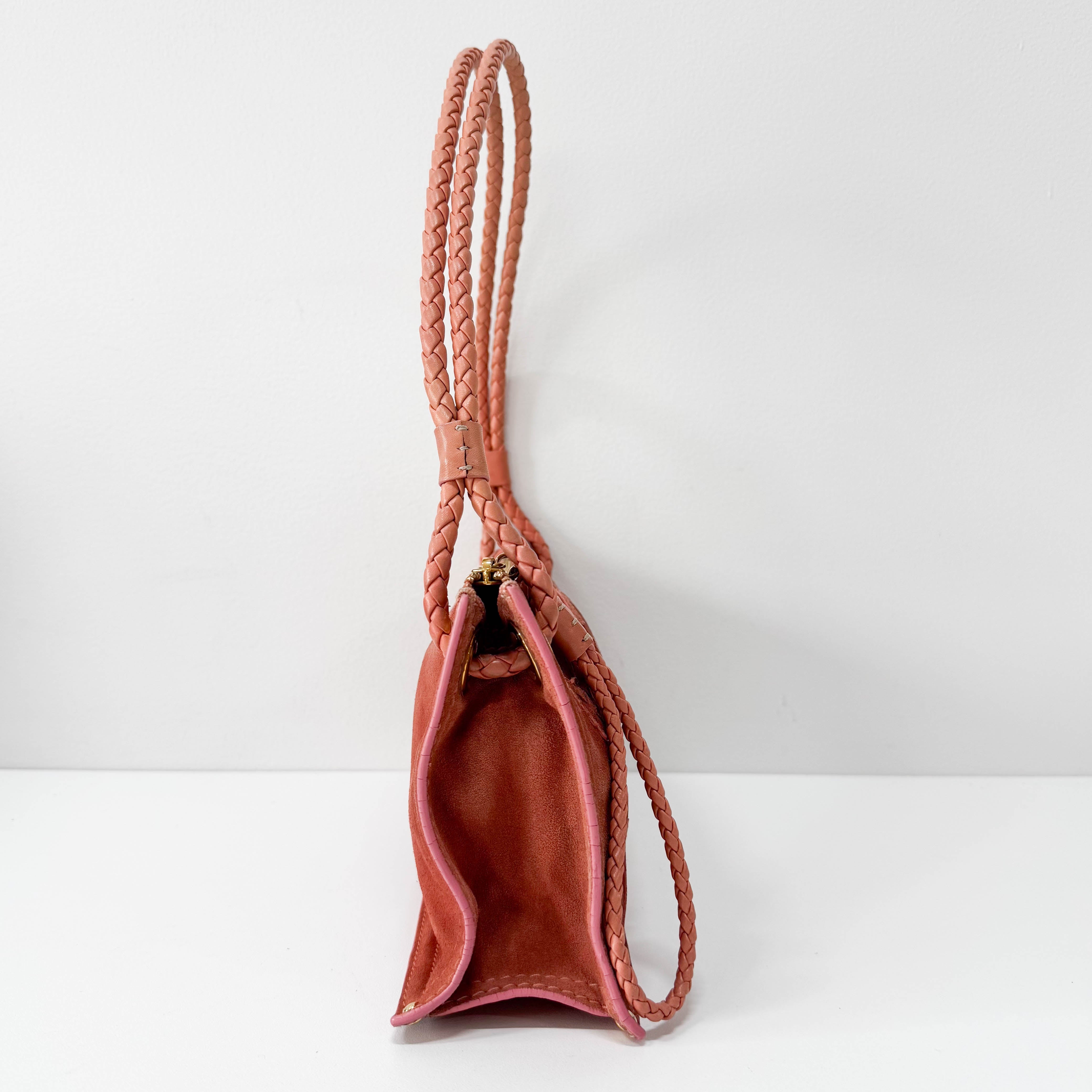 LOEWE Pink Suede Loewe Logo Shoulder Bag – HIVE PRELOVED