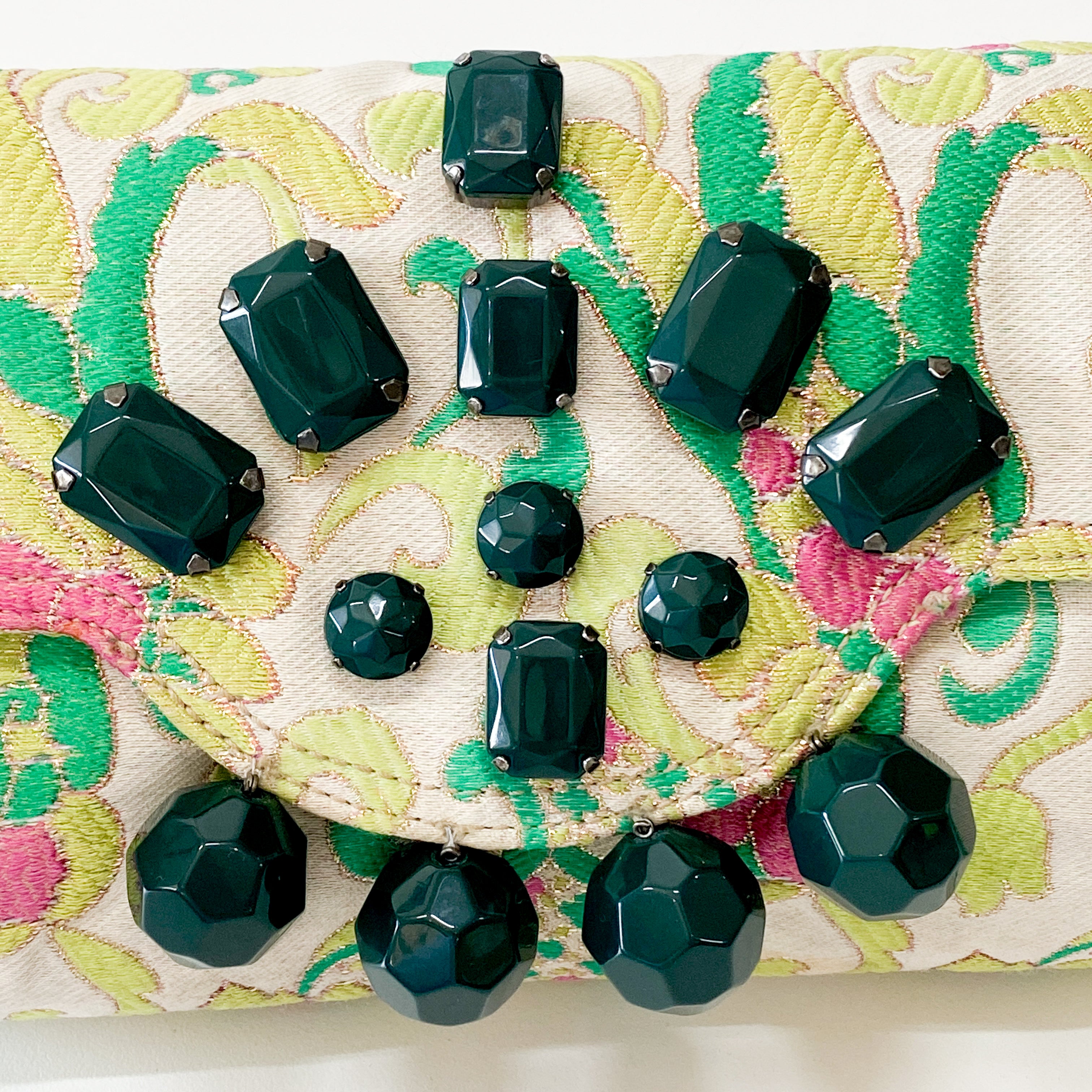 Multi-colour Cotton Jeweled Embroidered Shoulder Bag