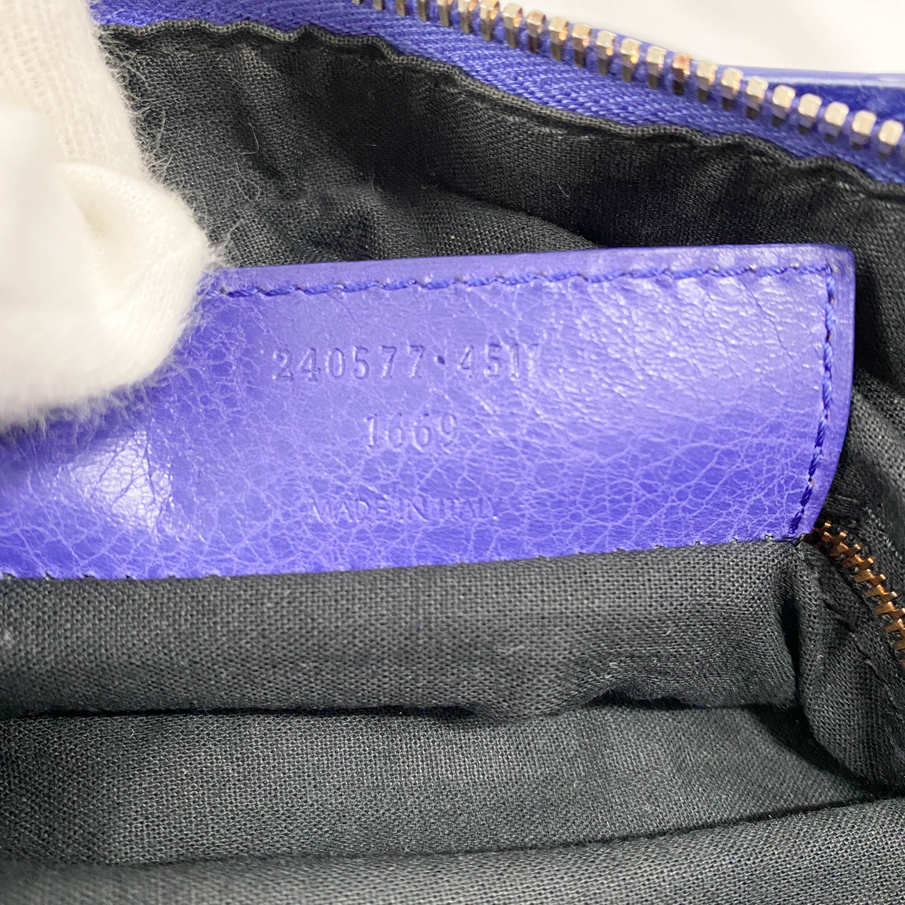 The First Blue Leather Two Way Bag