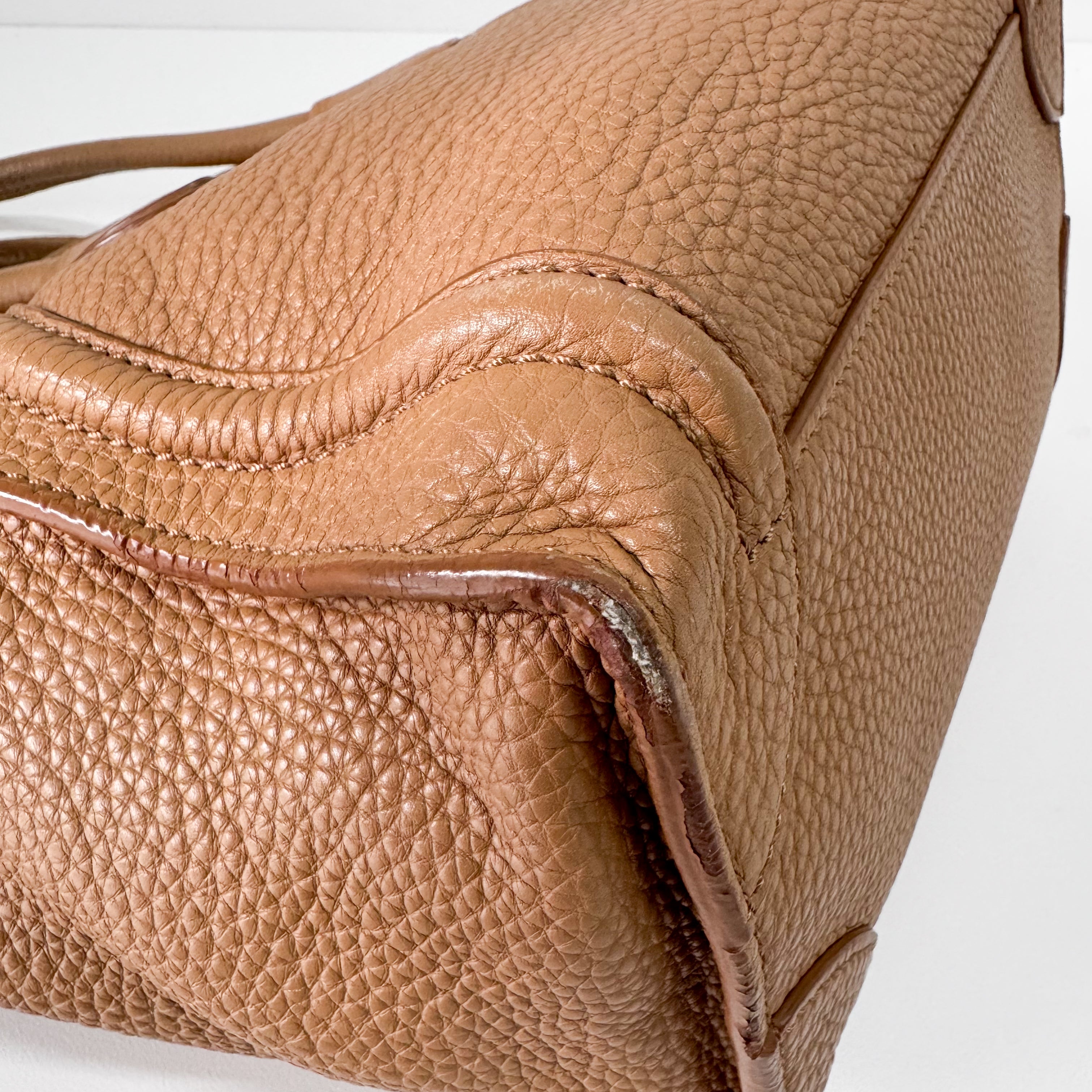 Luggage Micro Beige Leather Handbag