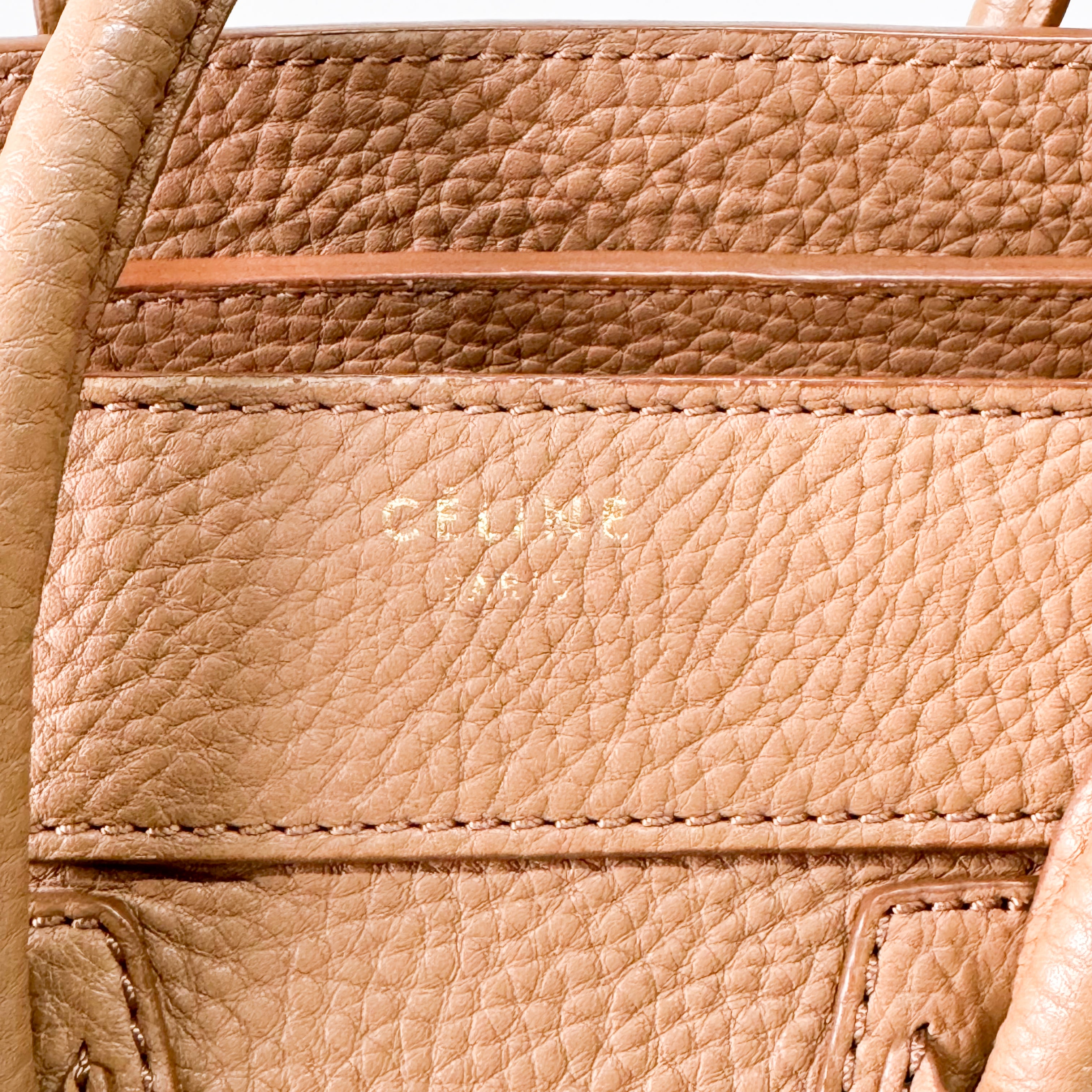 Luggage Micro Beige Leather Handbag