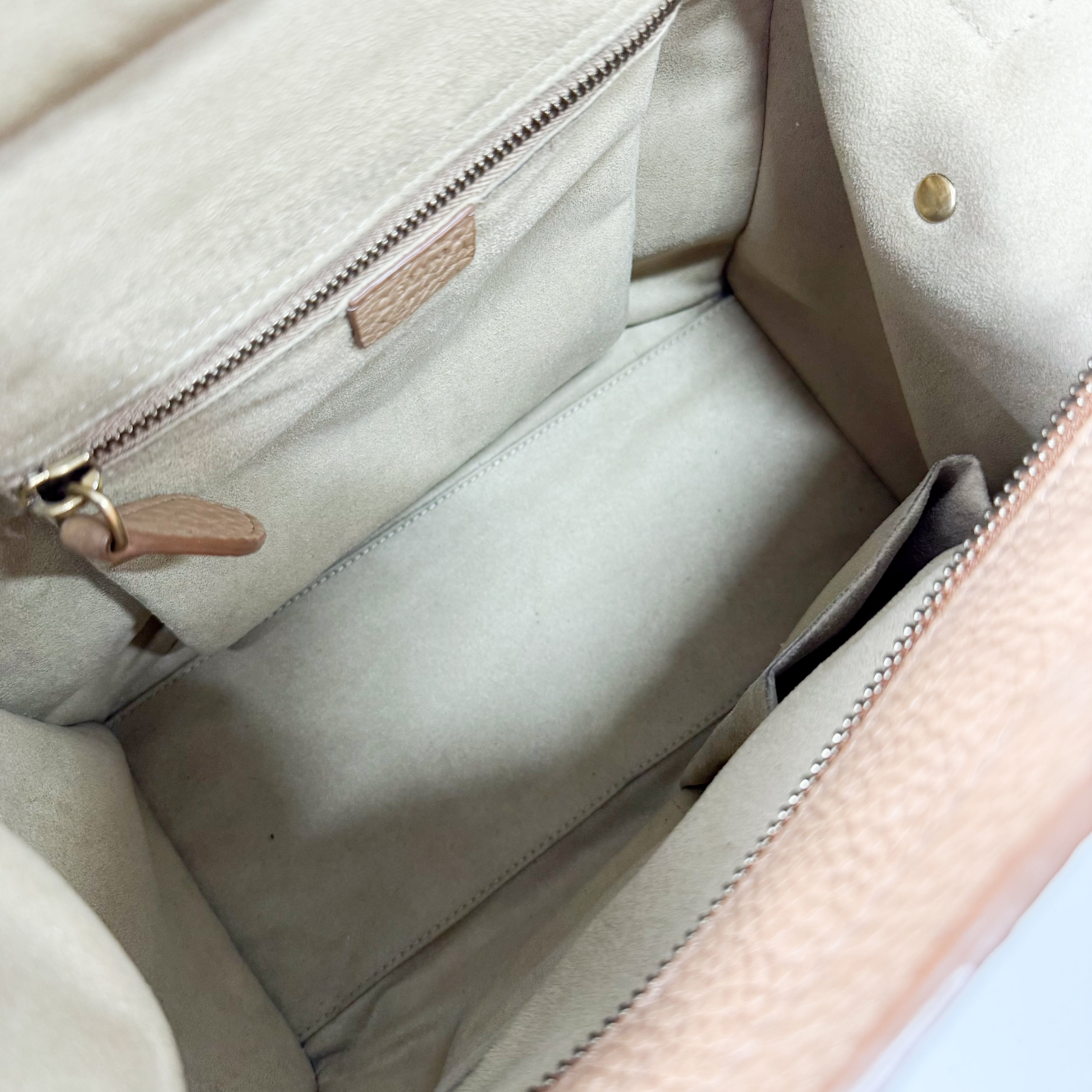 Luggage Micro Beige Leather Handbag