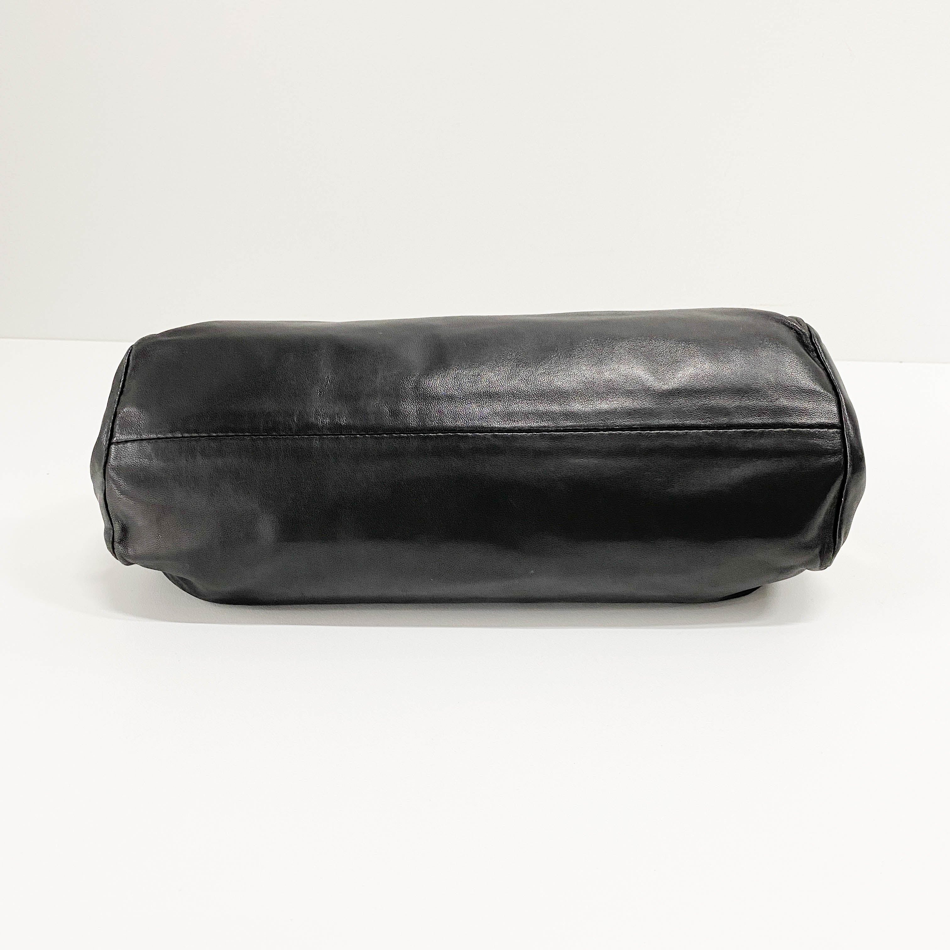 Black Nappa Leather Clutch Shoulder Bag