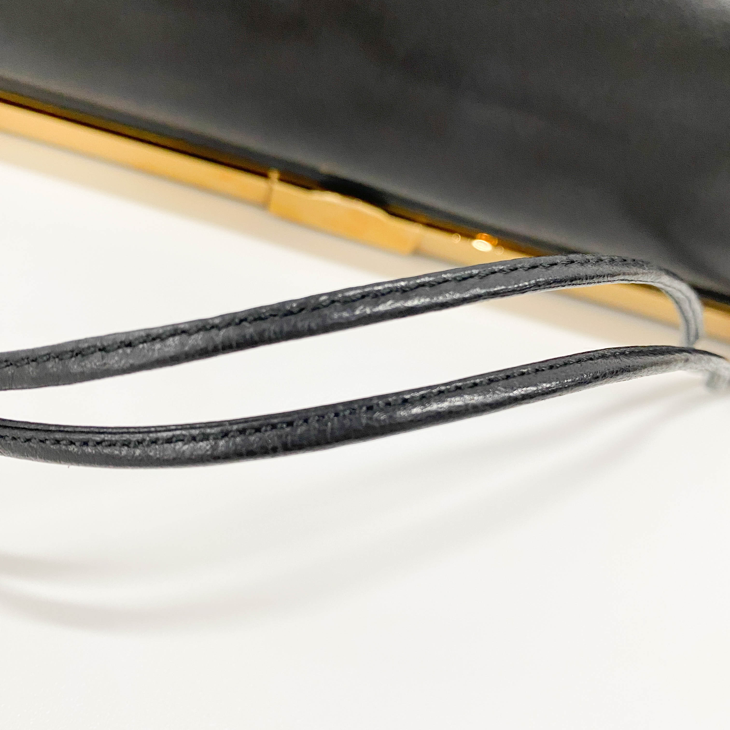 Black Nappa Leather Clutch Shoulder Bag