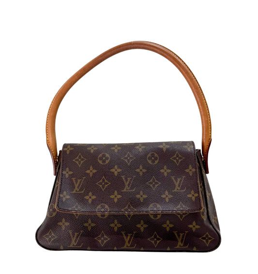 Mini Looping Monogram Brown Canvas Shoulder Bag